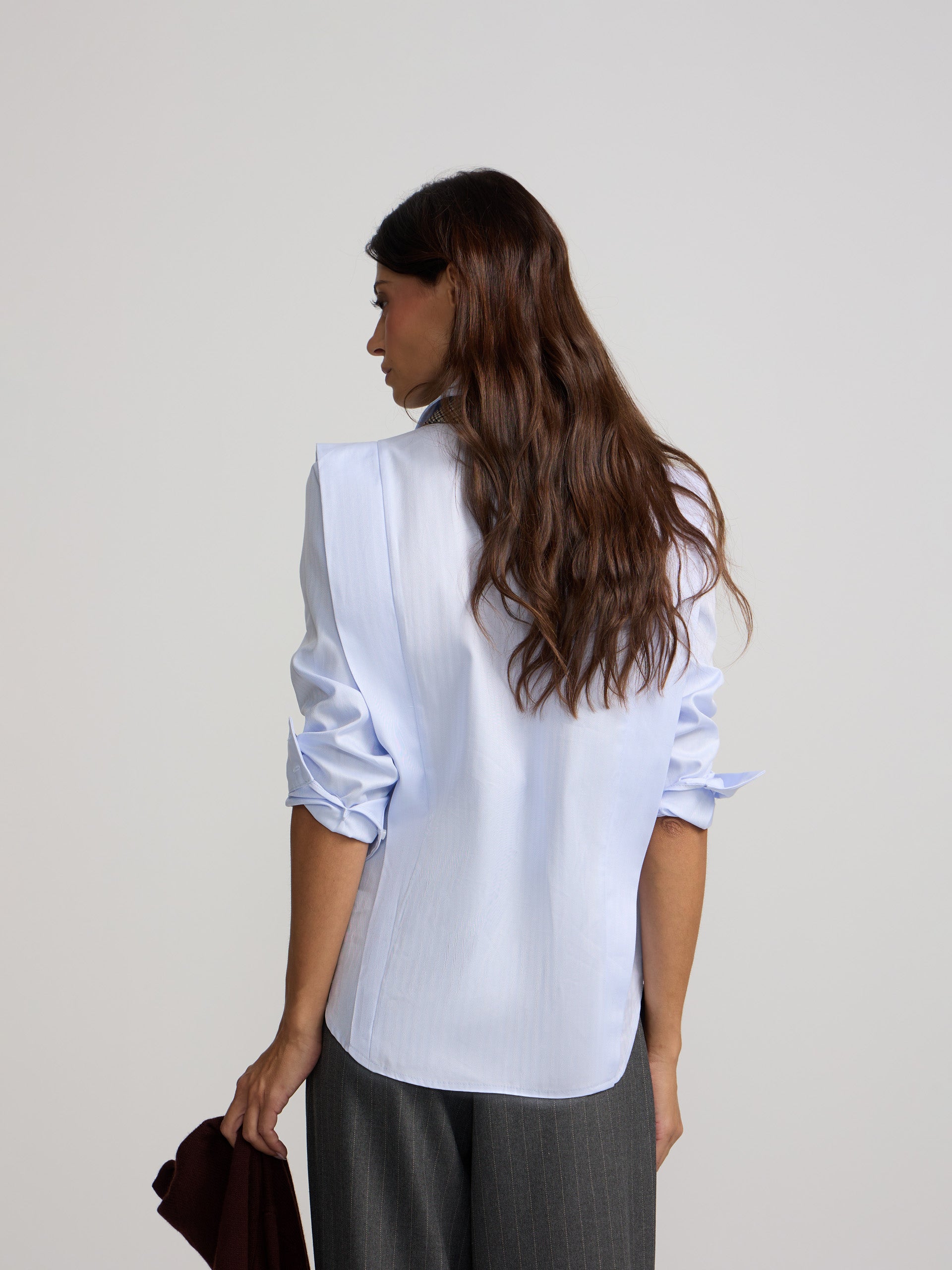 Camisa estructurada espiga celeste