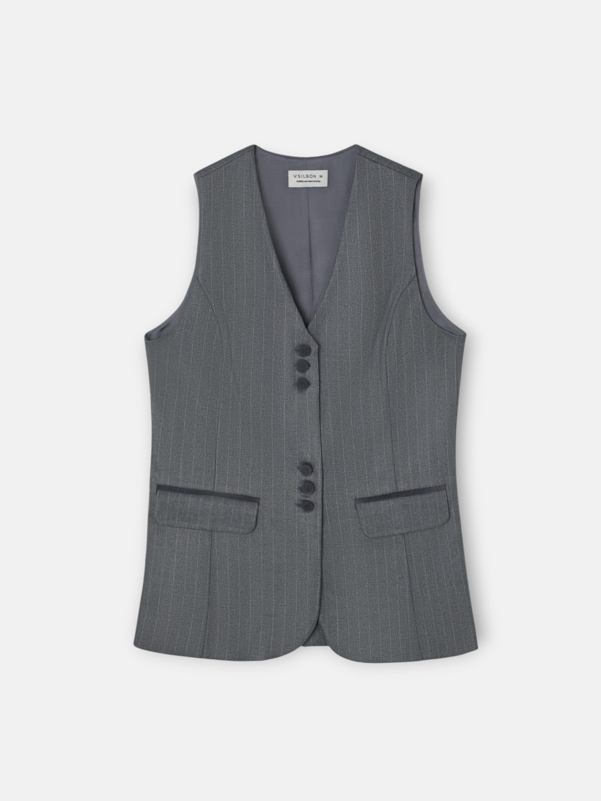 Gray pinstripe vest