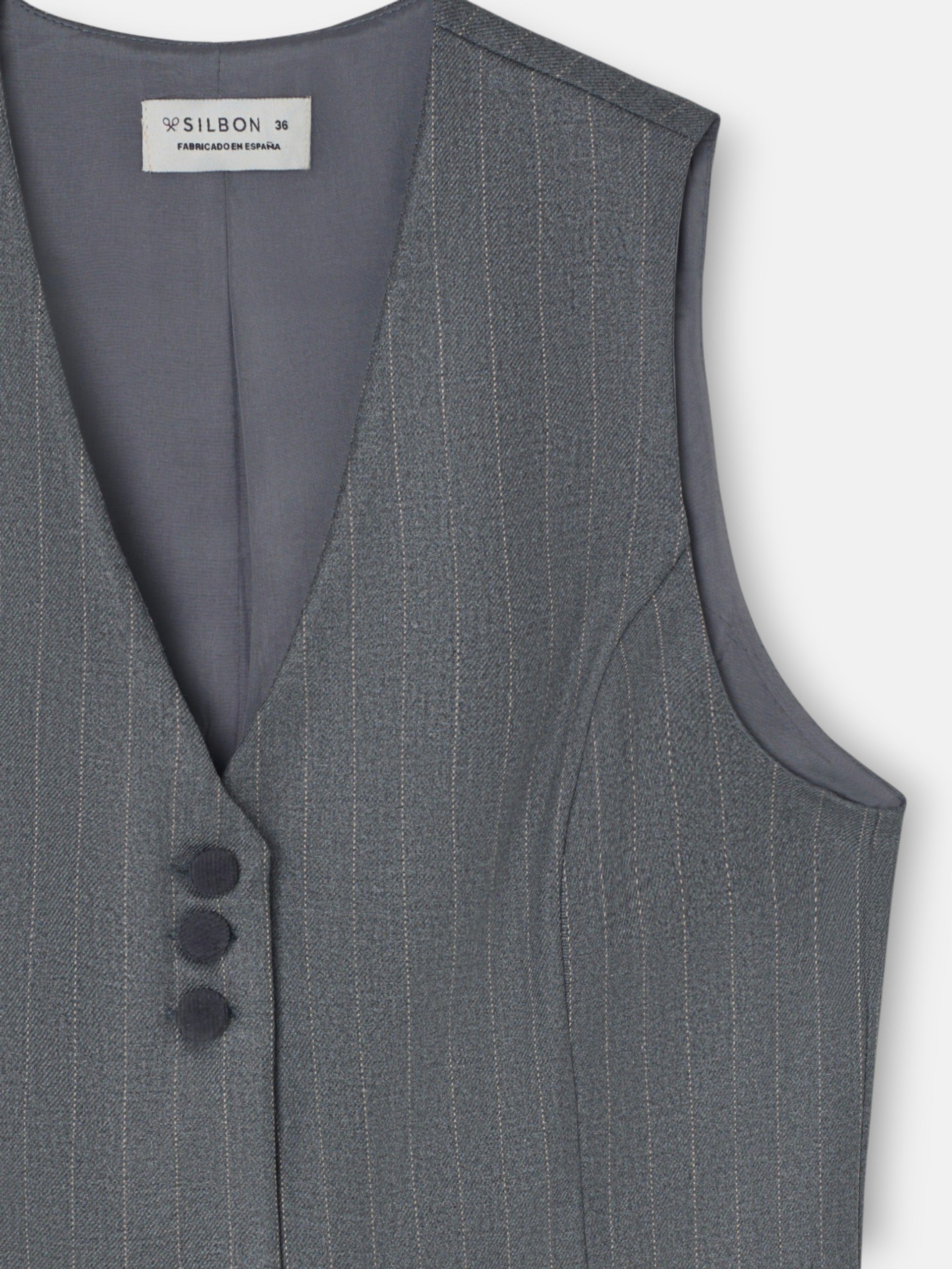 Gray pinstripe vest
