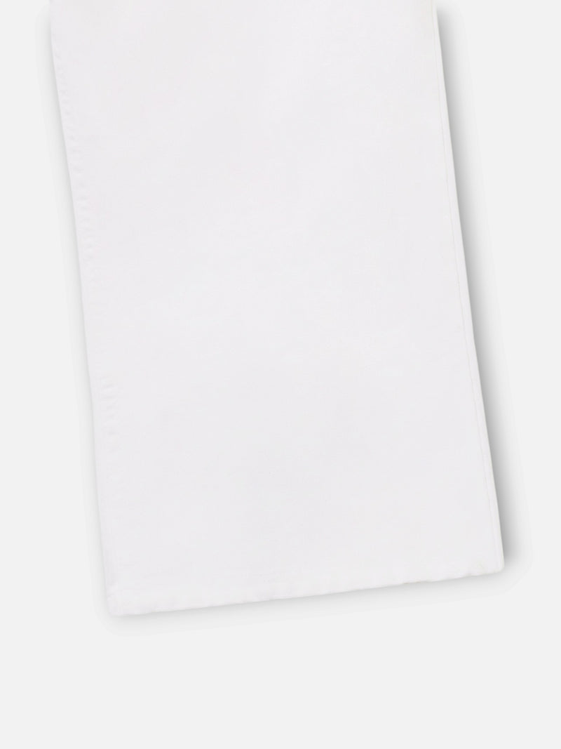 Wide leg trousers with unique pleats in white