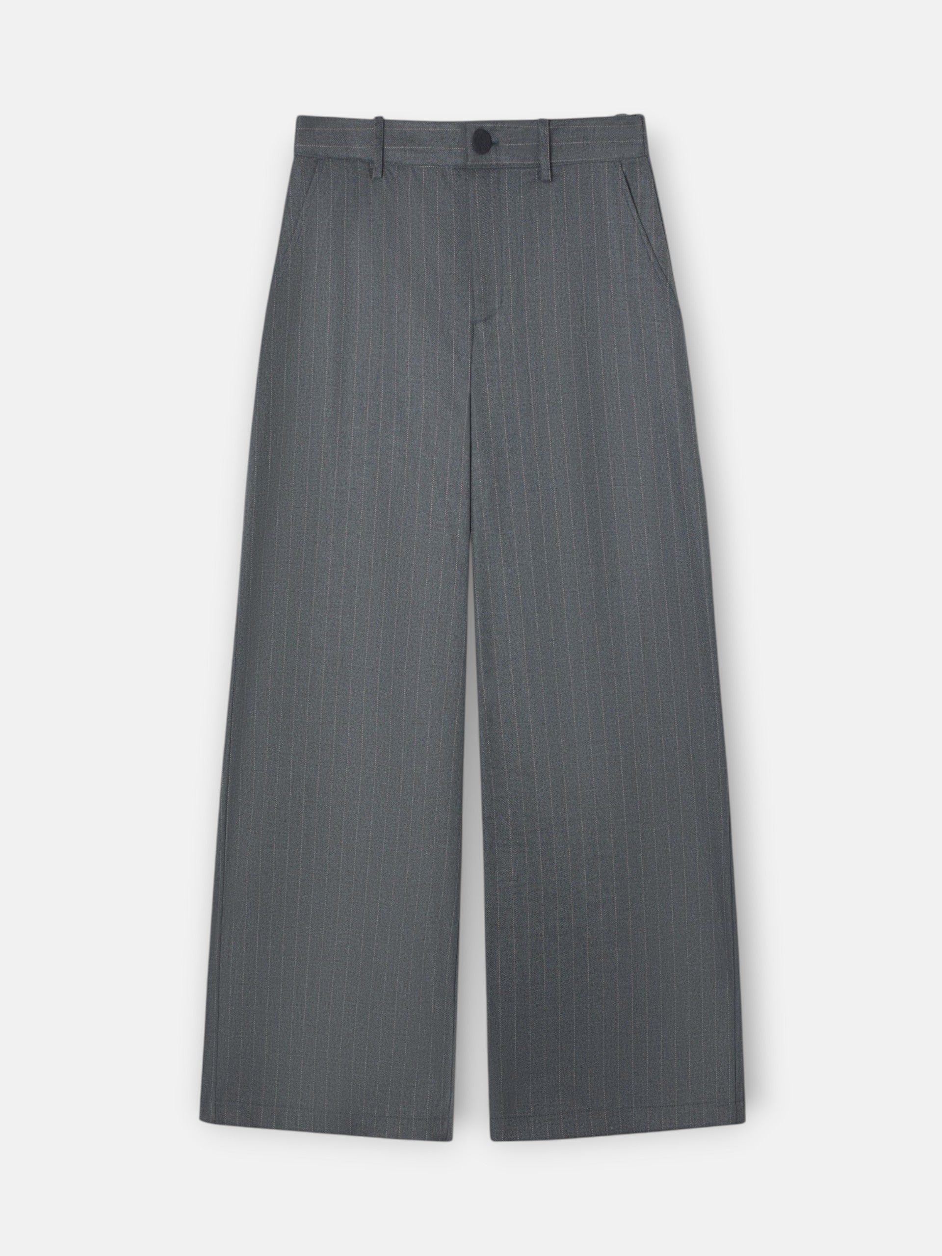 Pantalon recto raya diplomatica gris