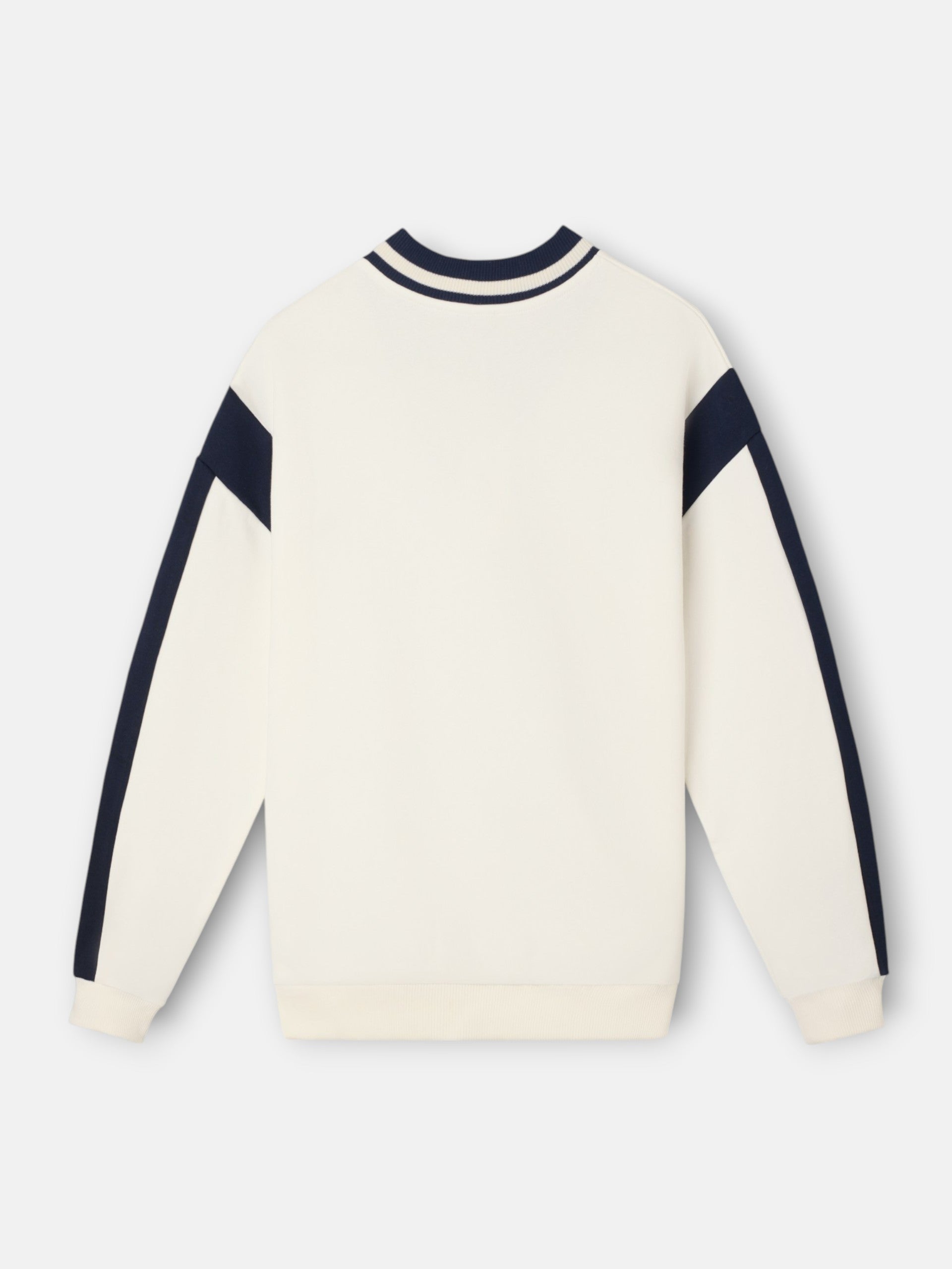 Sudadera woman cuello pico varsity crudo