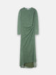 Vestido midi estampado hojas verde