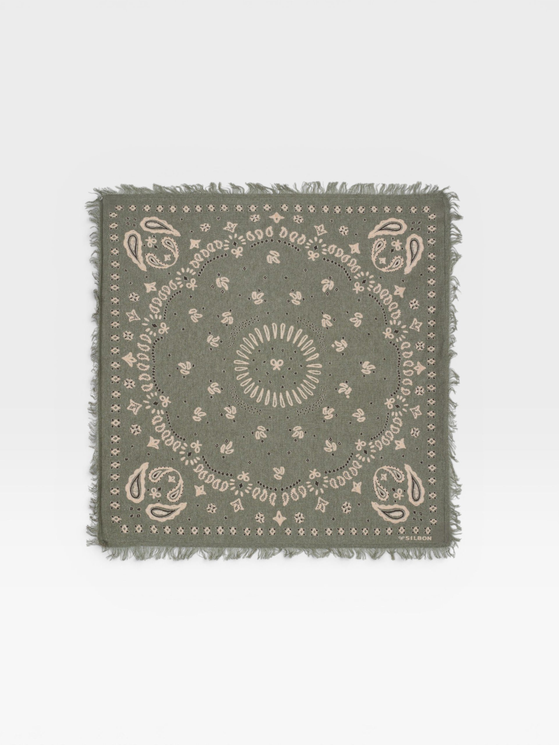 Small green knit bandana