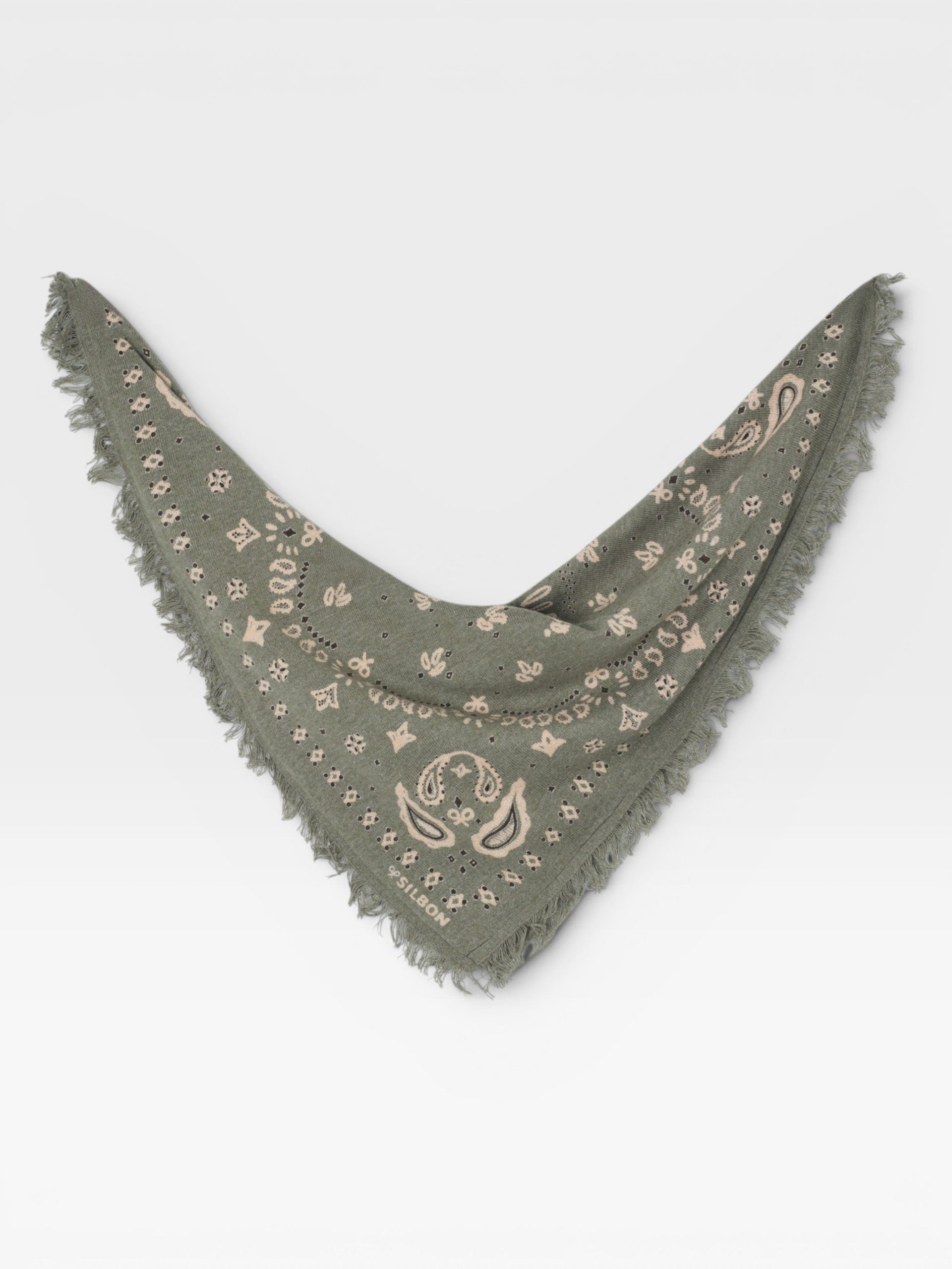 Small green knit bandana