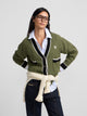 Cardigan college emblema verde