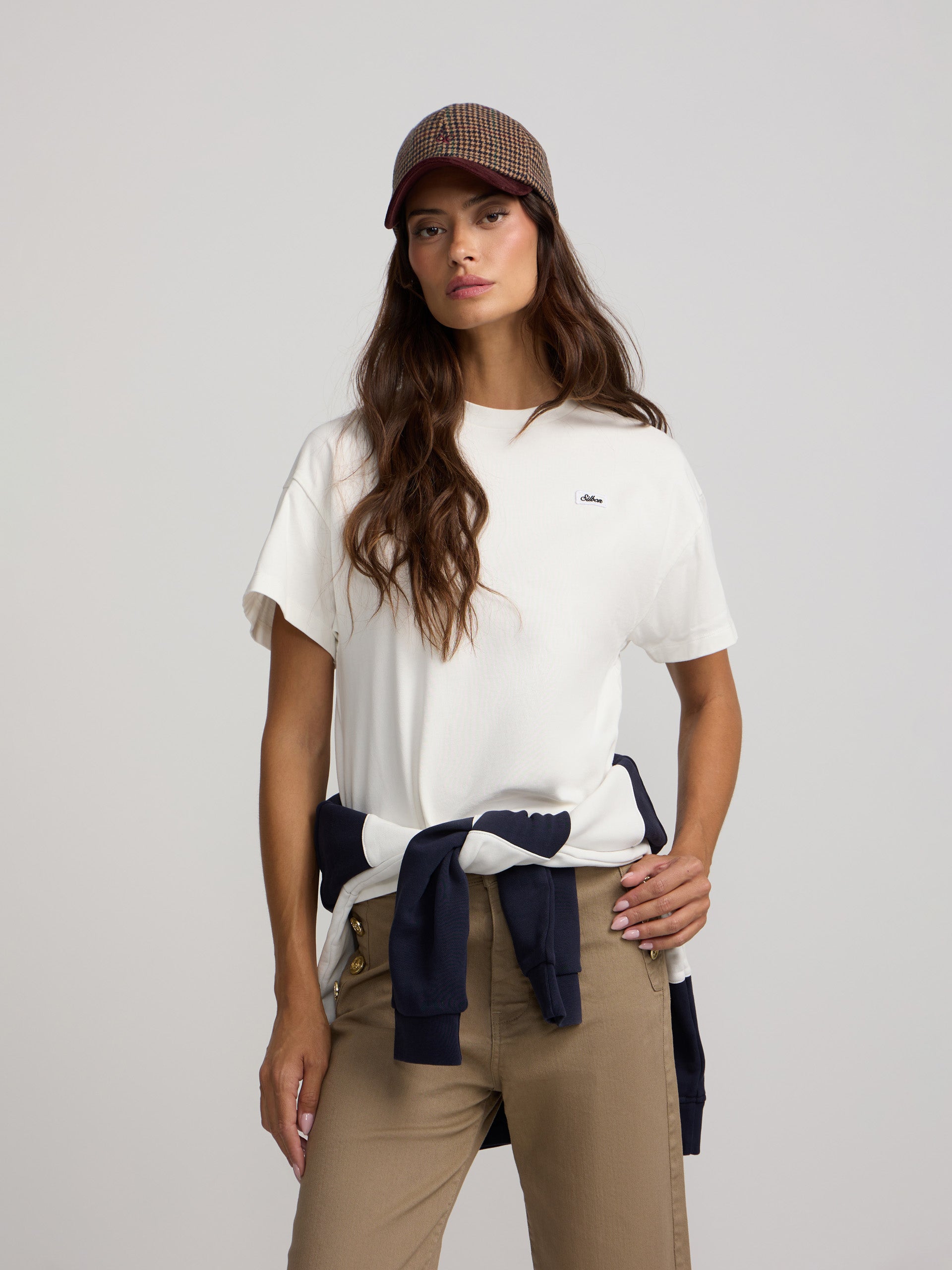 Camiseta mulher patch silbon branco