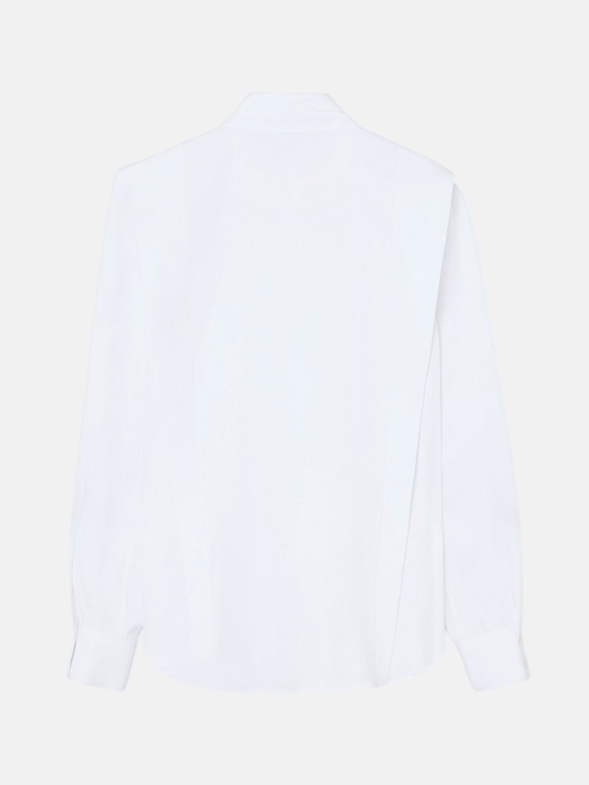 Structured white herringbone shirt