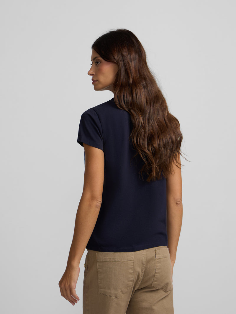 T-shirt femme lucky love bleu marine