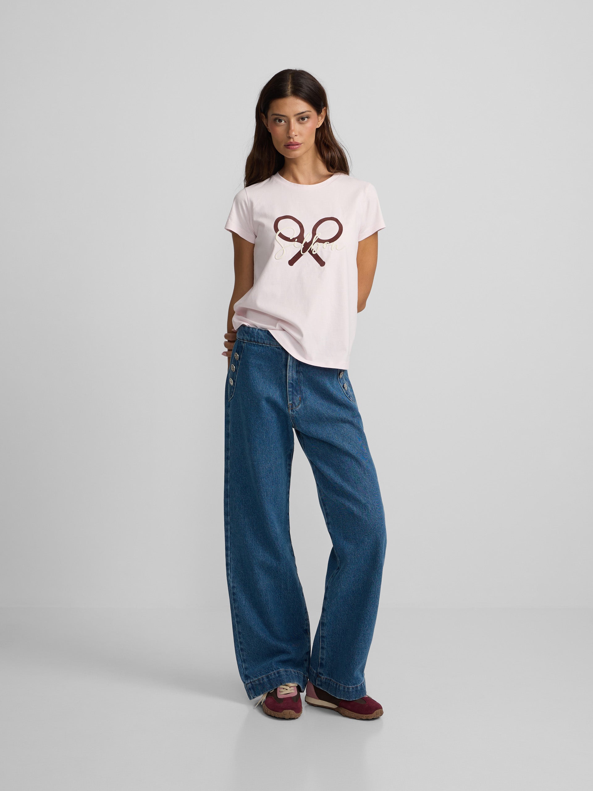 Camiseta woman raqueta silbon rosa
