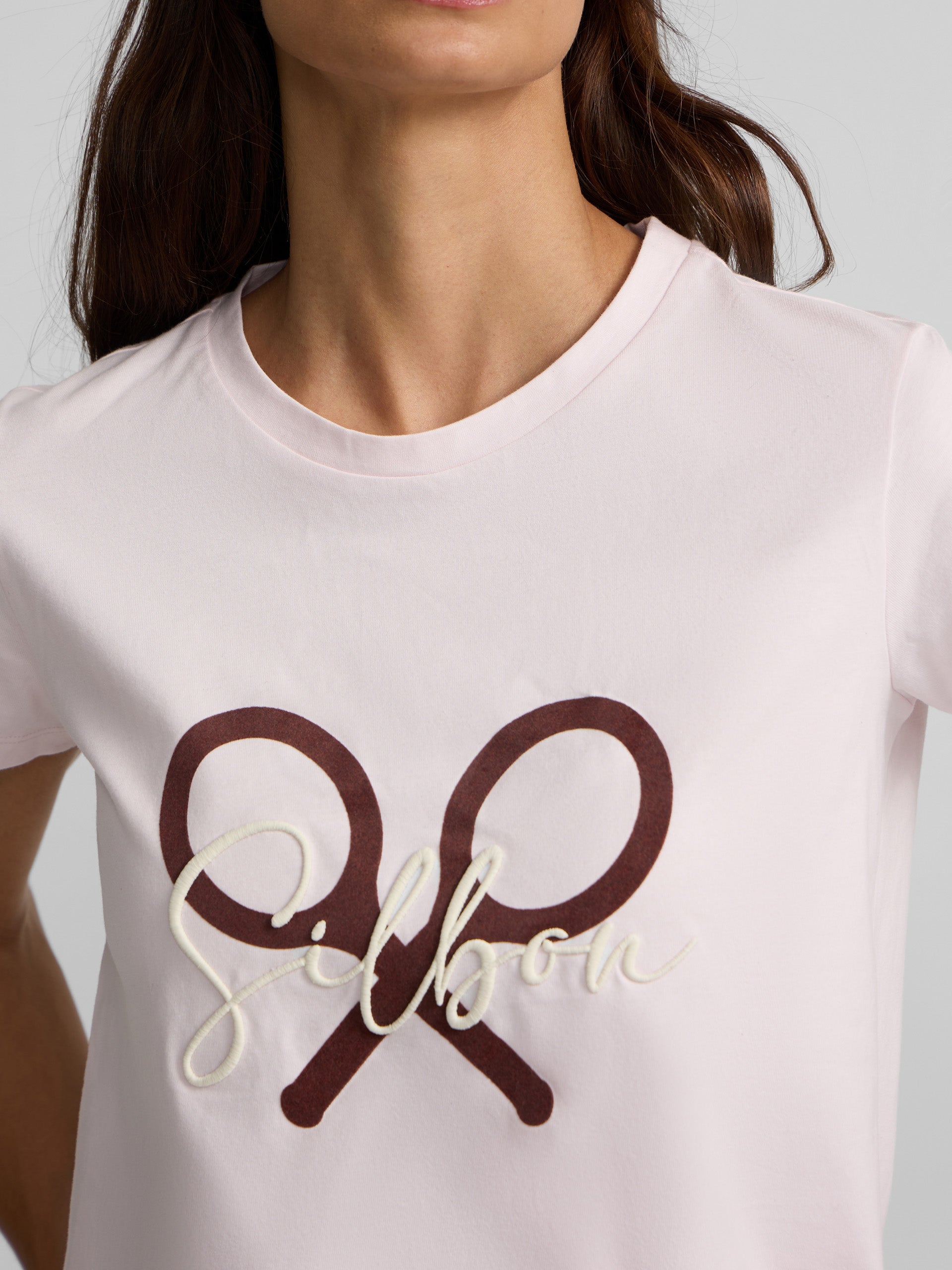 Camiseta woman raqueta silbon rosa