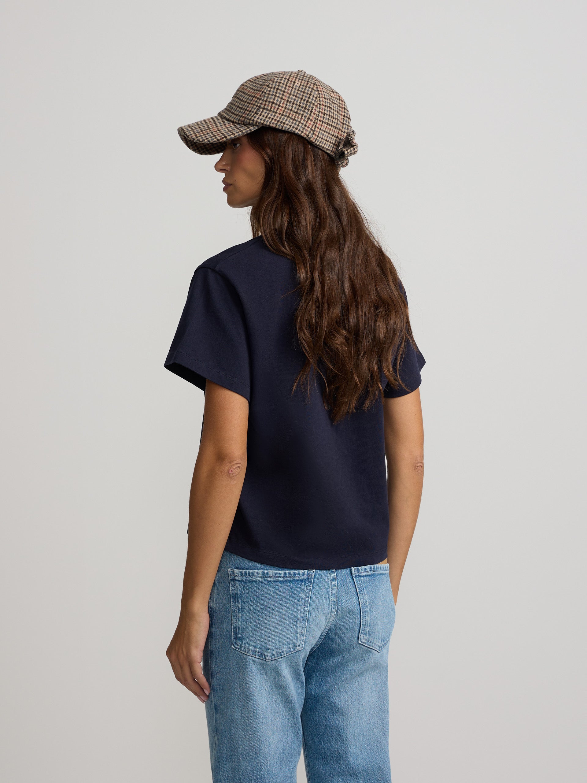 T-shirt mulher patch silbon azul-marinho
