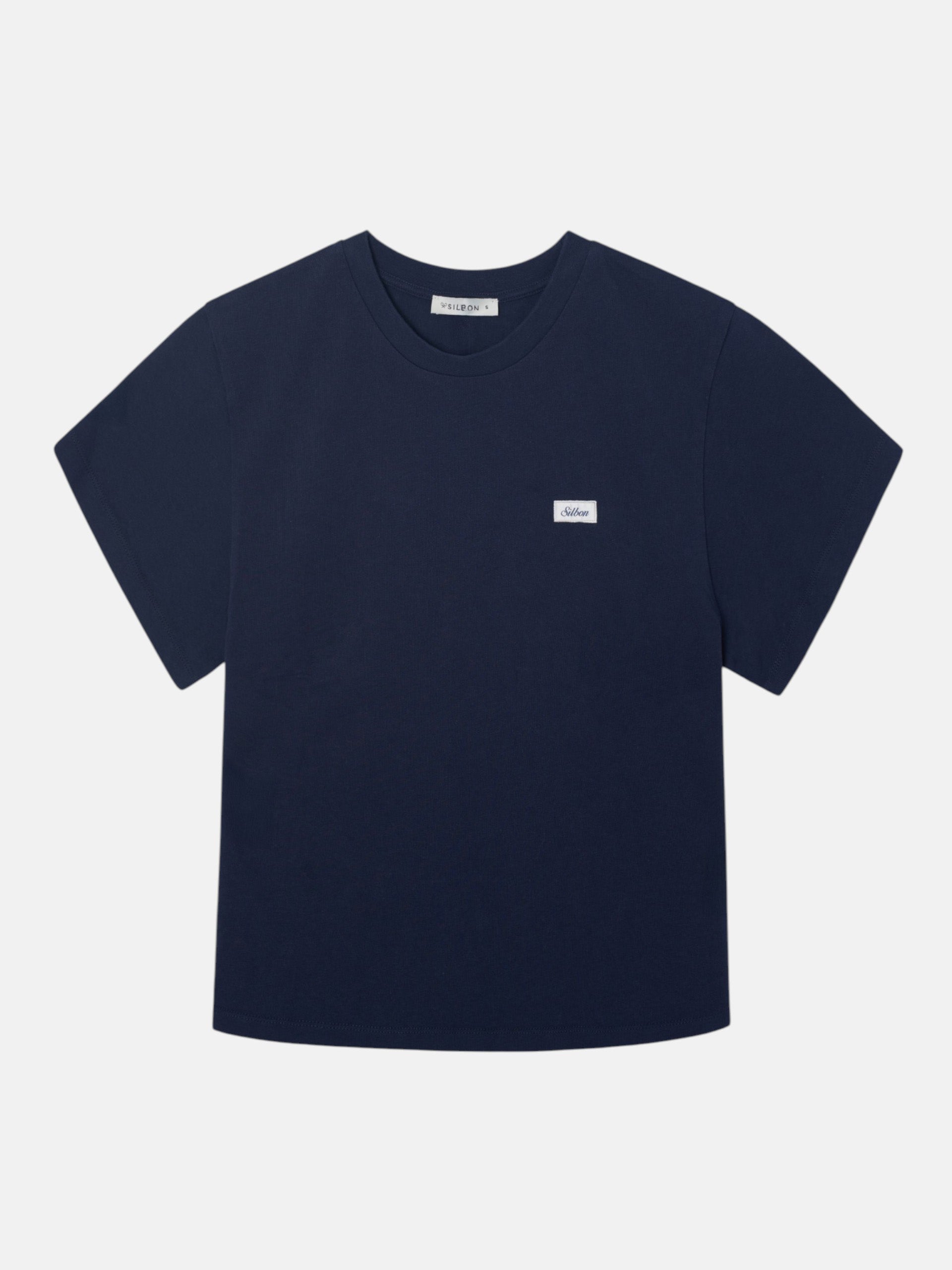T-shirt mulher patch silbon azul-marinho