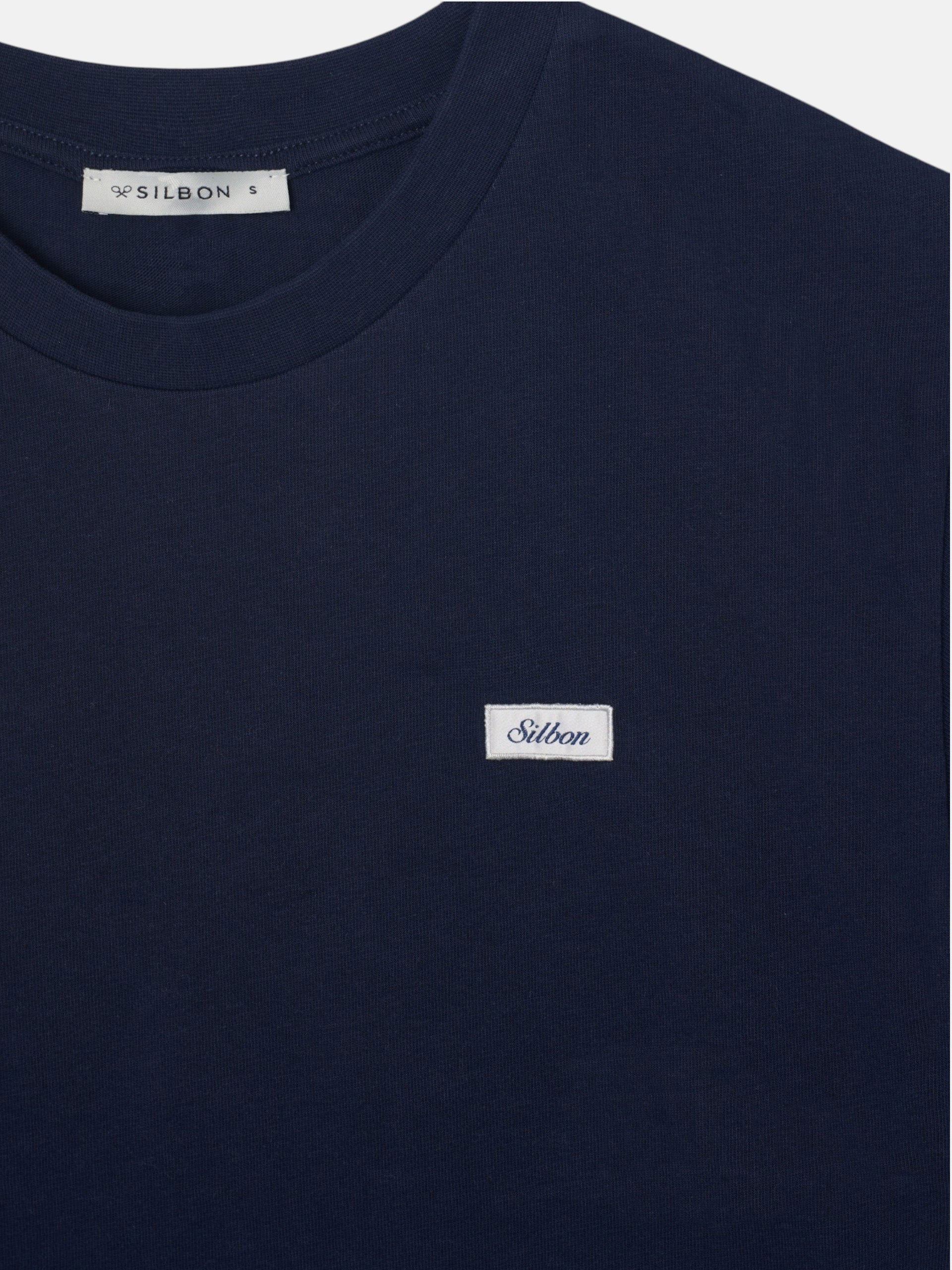 T-shirt mulher patch silbon azul-marinho