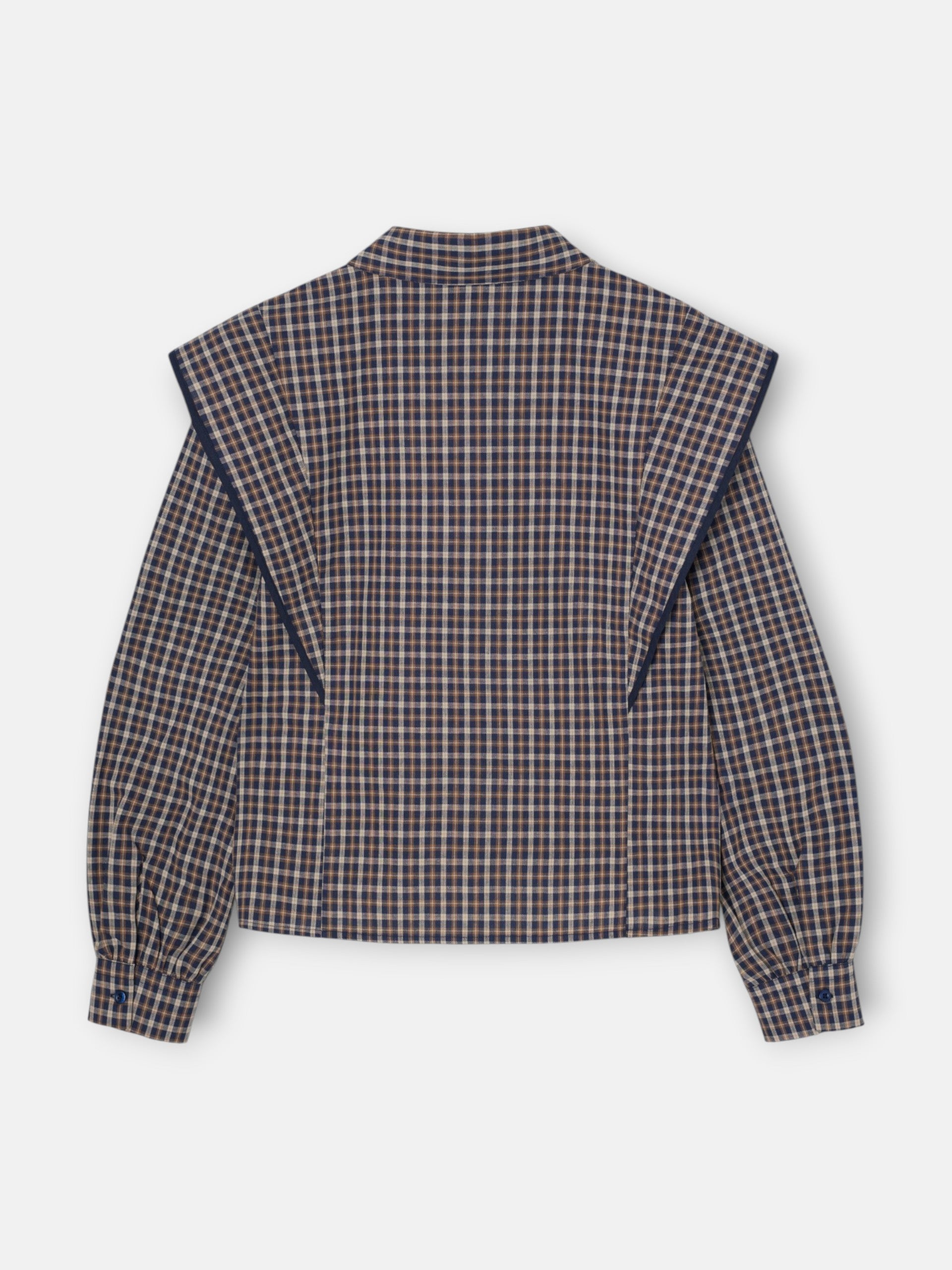 Camisa estructurada cuadros azules y marrones