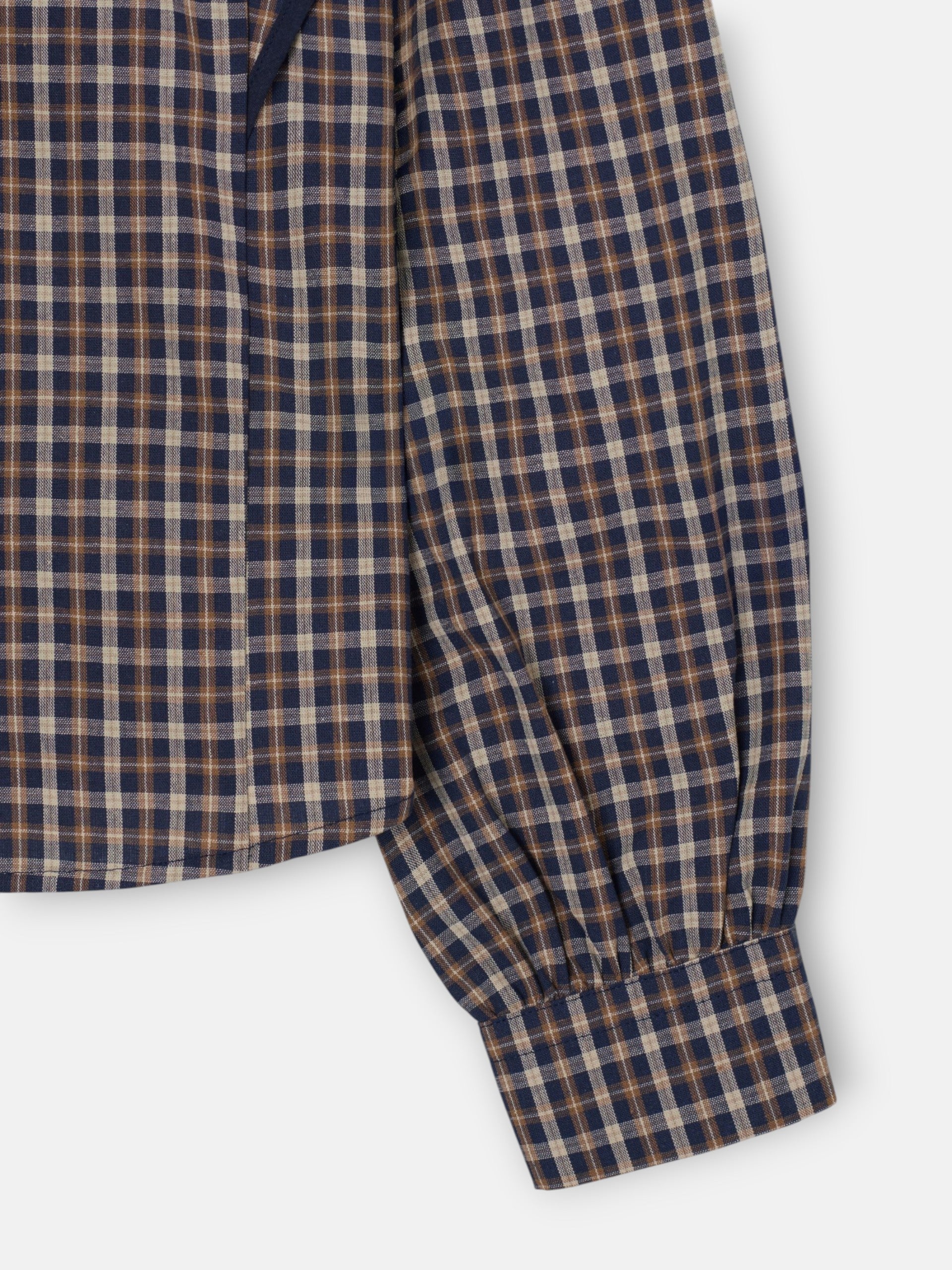 Camisa estructurada cuadros azules y marrones
