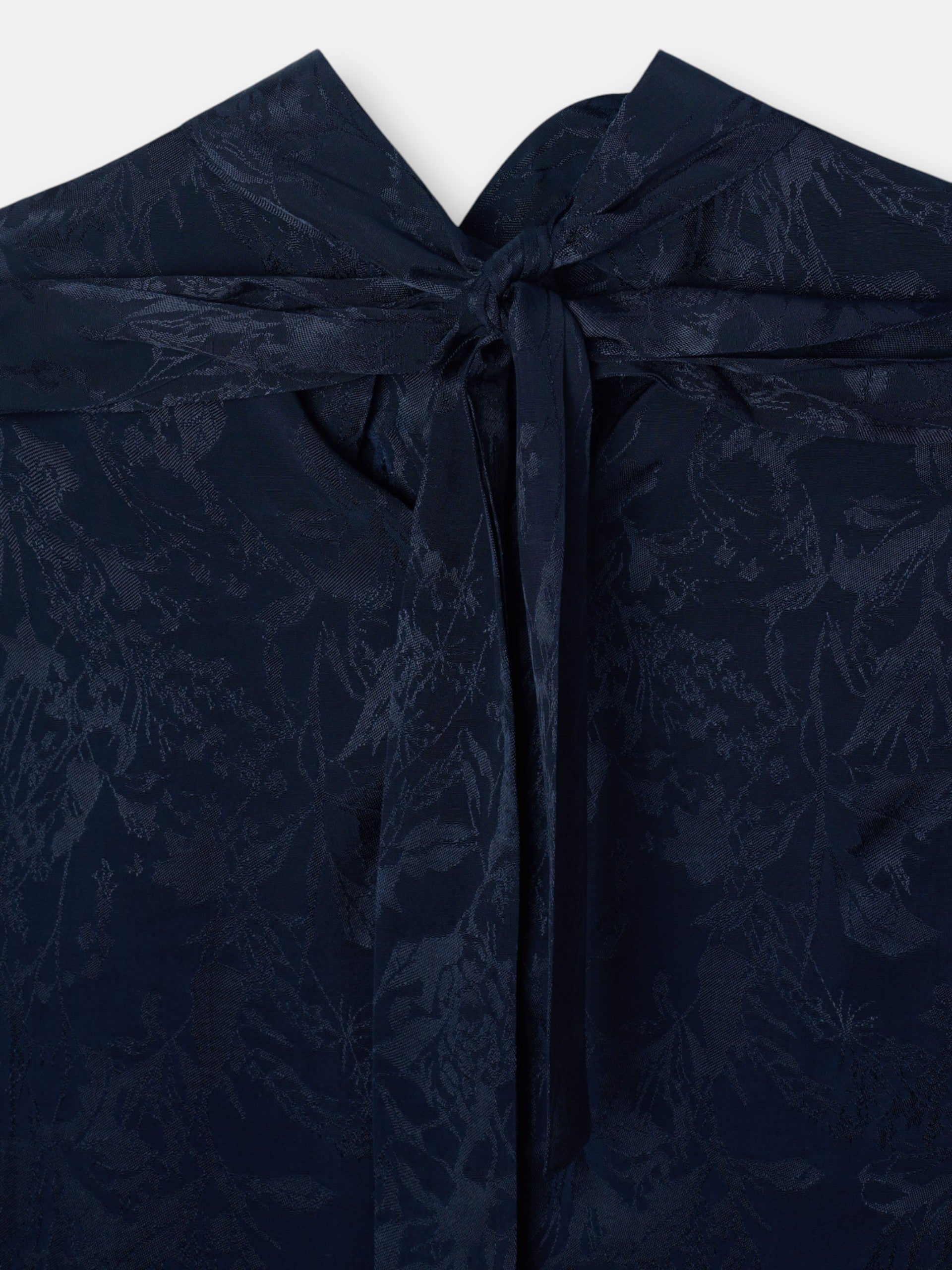 Blusa tira cuello jacquard azul