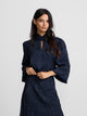 Blusa tira cuello jacquard azul