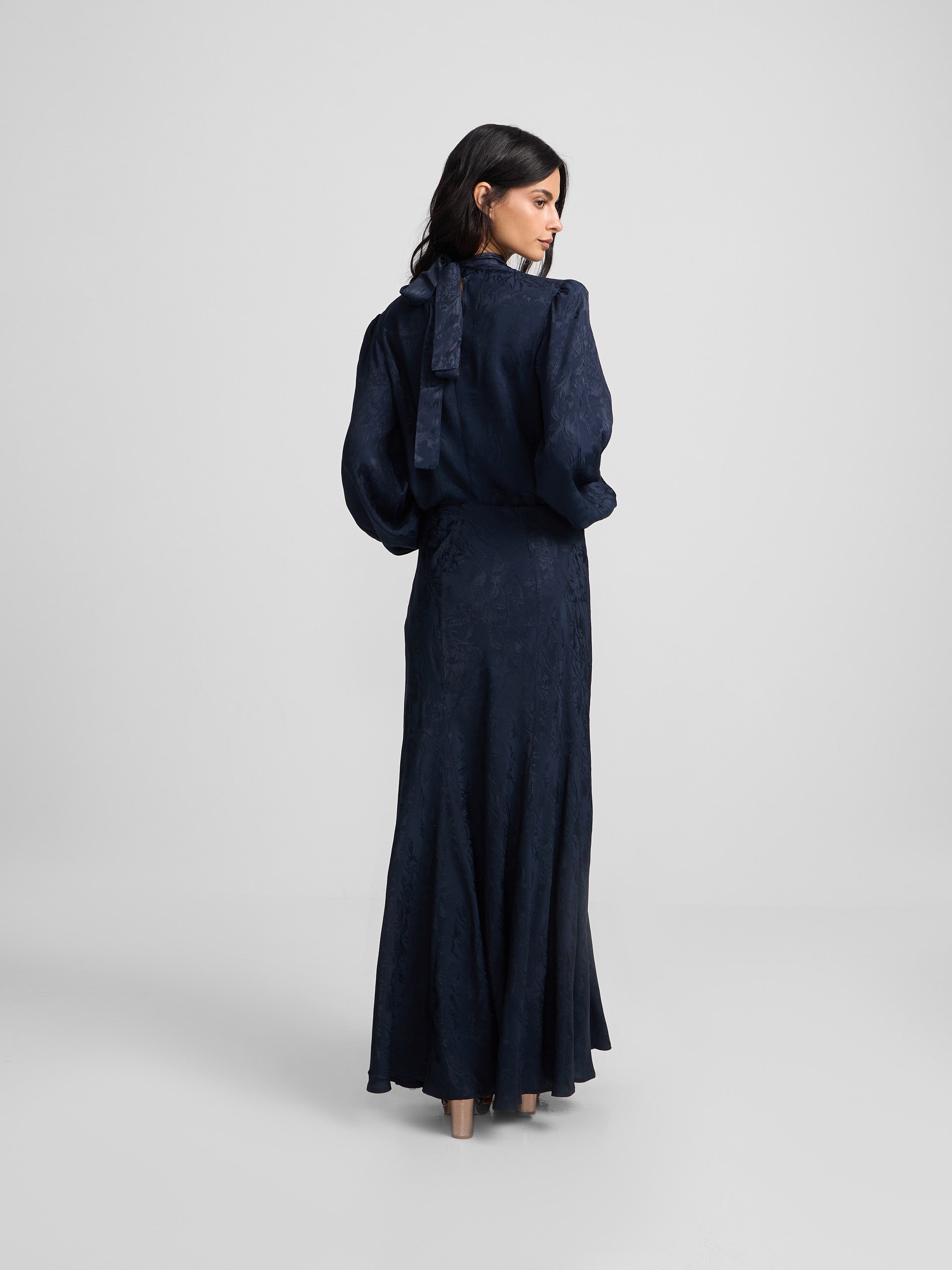 Blusa tira cuello jacquard azul