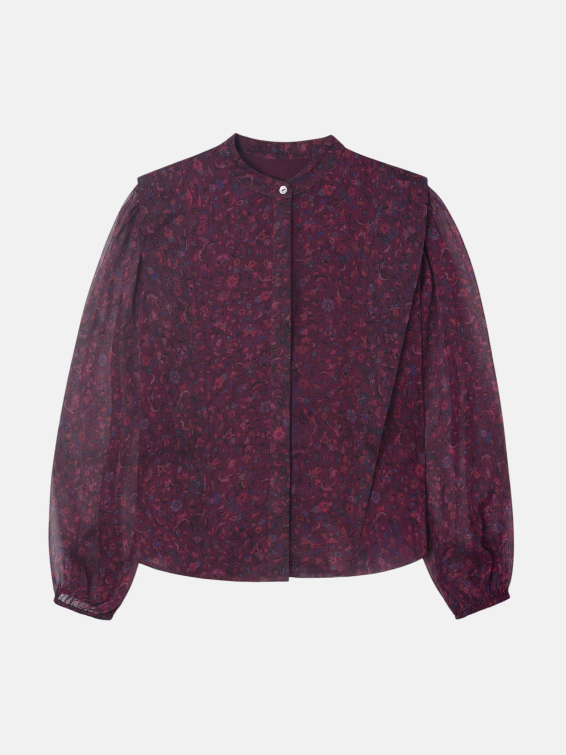 Blusa estampado flores granate
