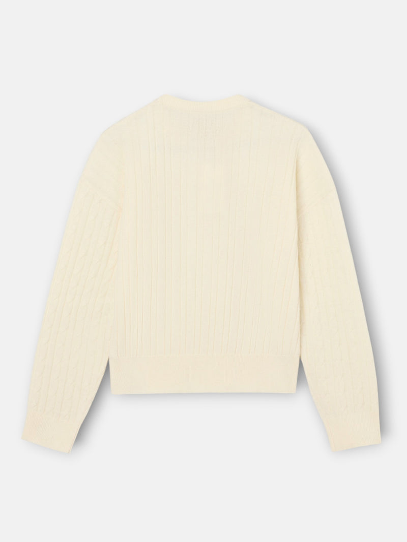 Jersey ochos cuello redondo crudo