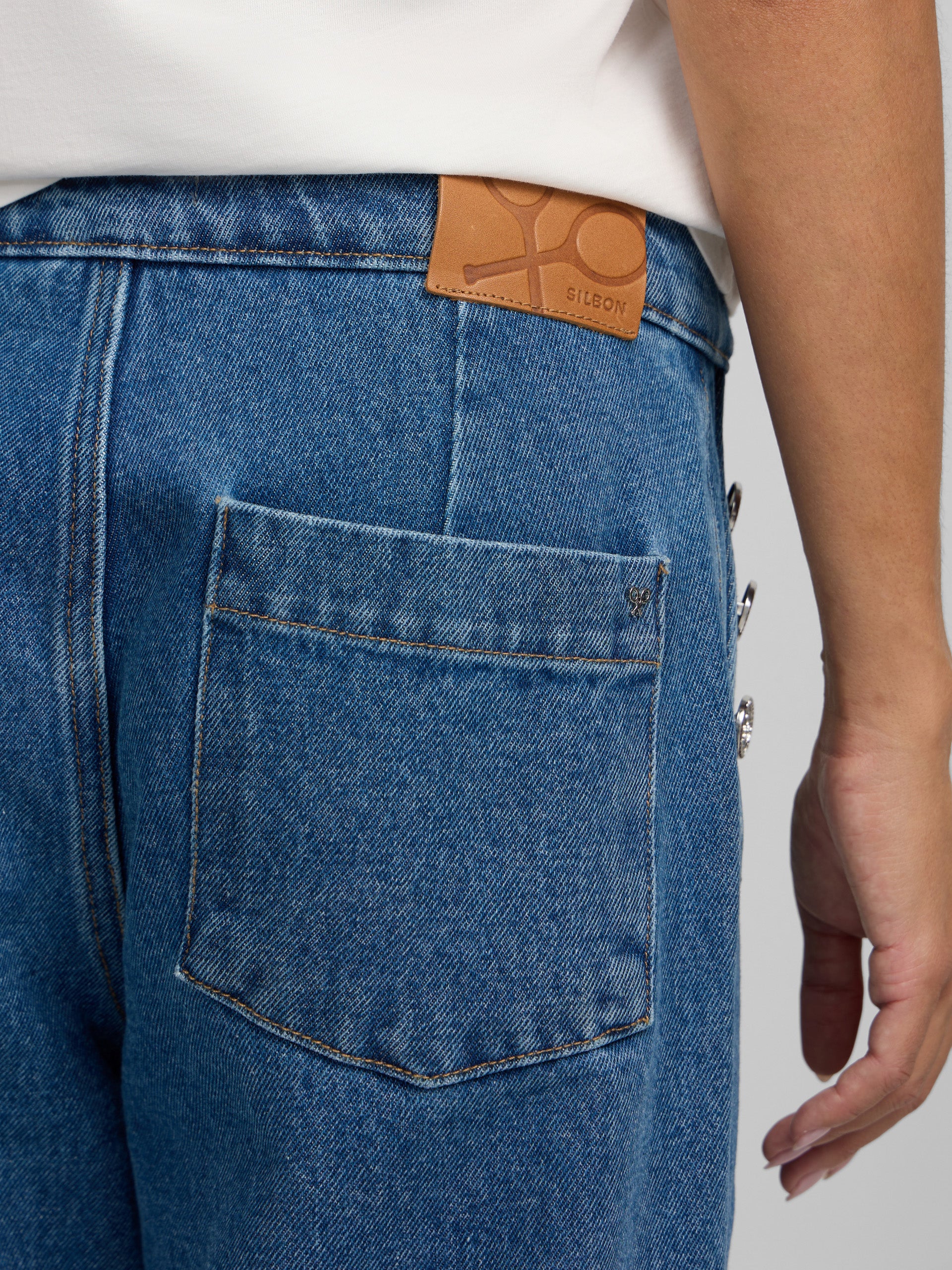 Pantalon culotte marinero denim azul