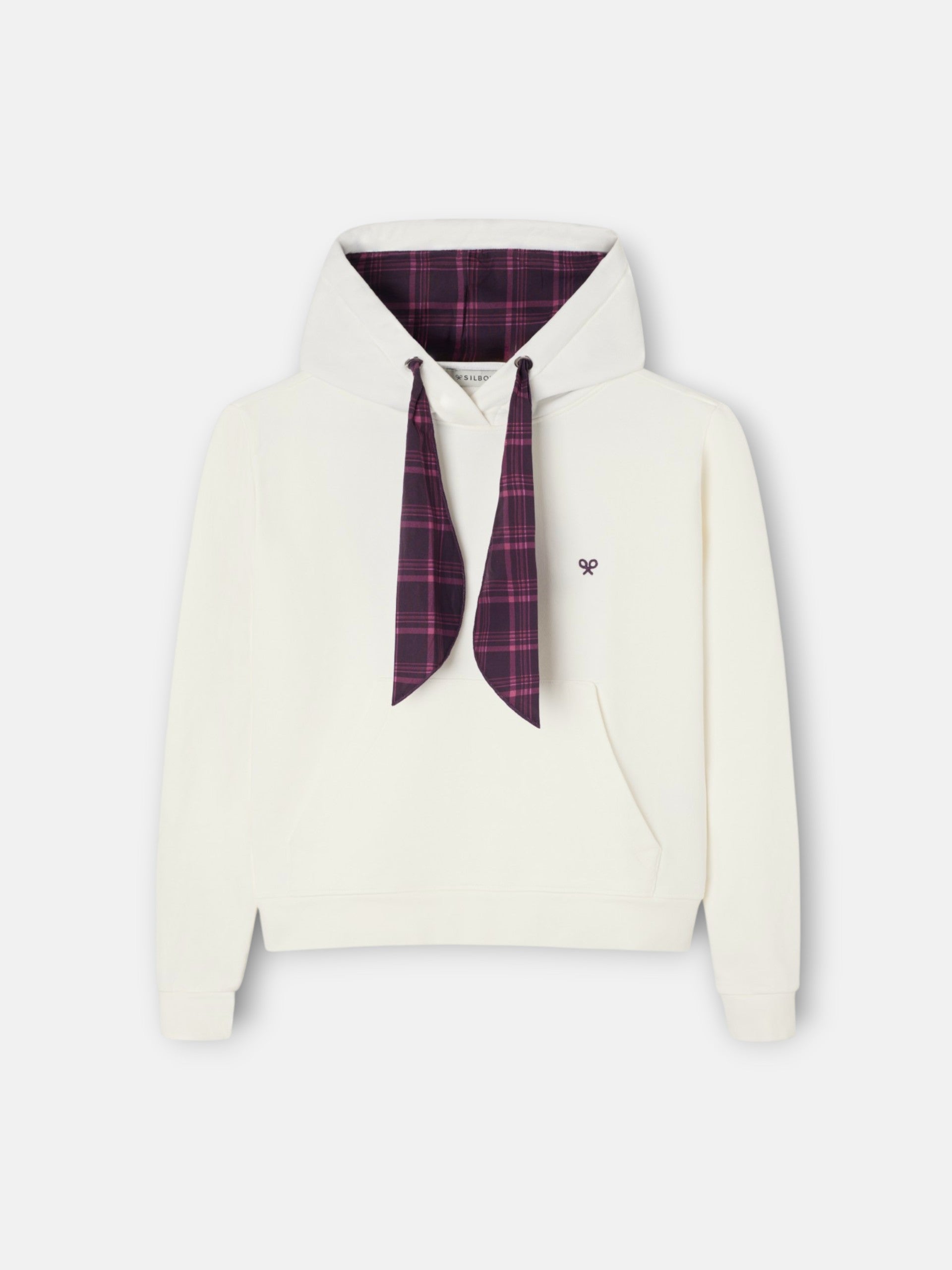 Women's hoodie with scarf, off-white