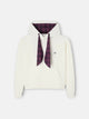 Women's hoodie with scarf, off-white