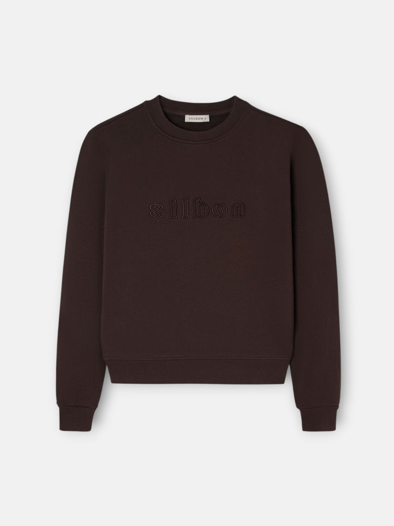 Sweat-shirt femme Silbon marron