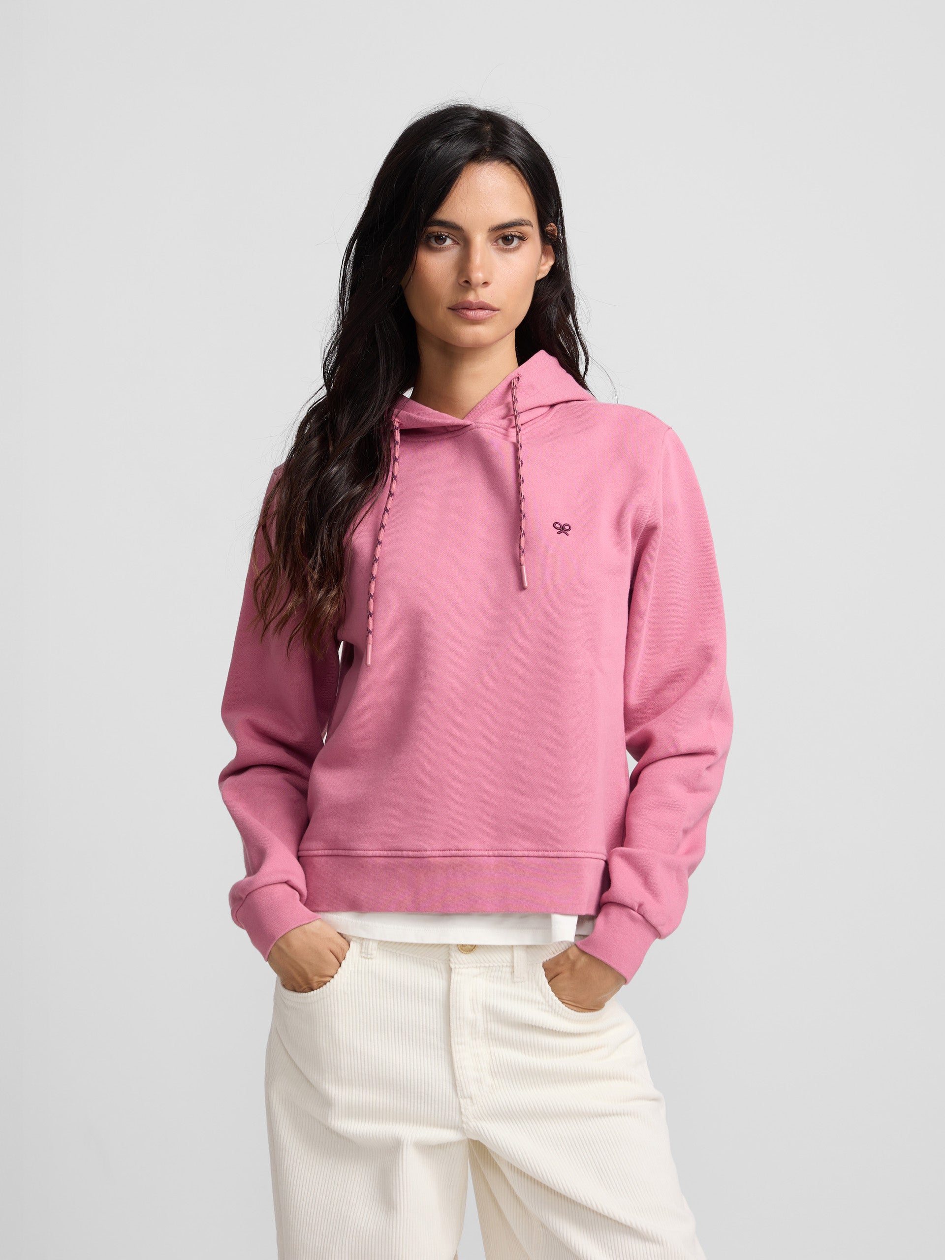Sweatshirt mulher com capuz Silbon Rebel rosa