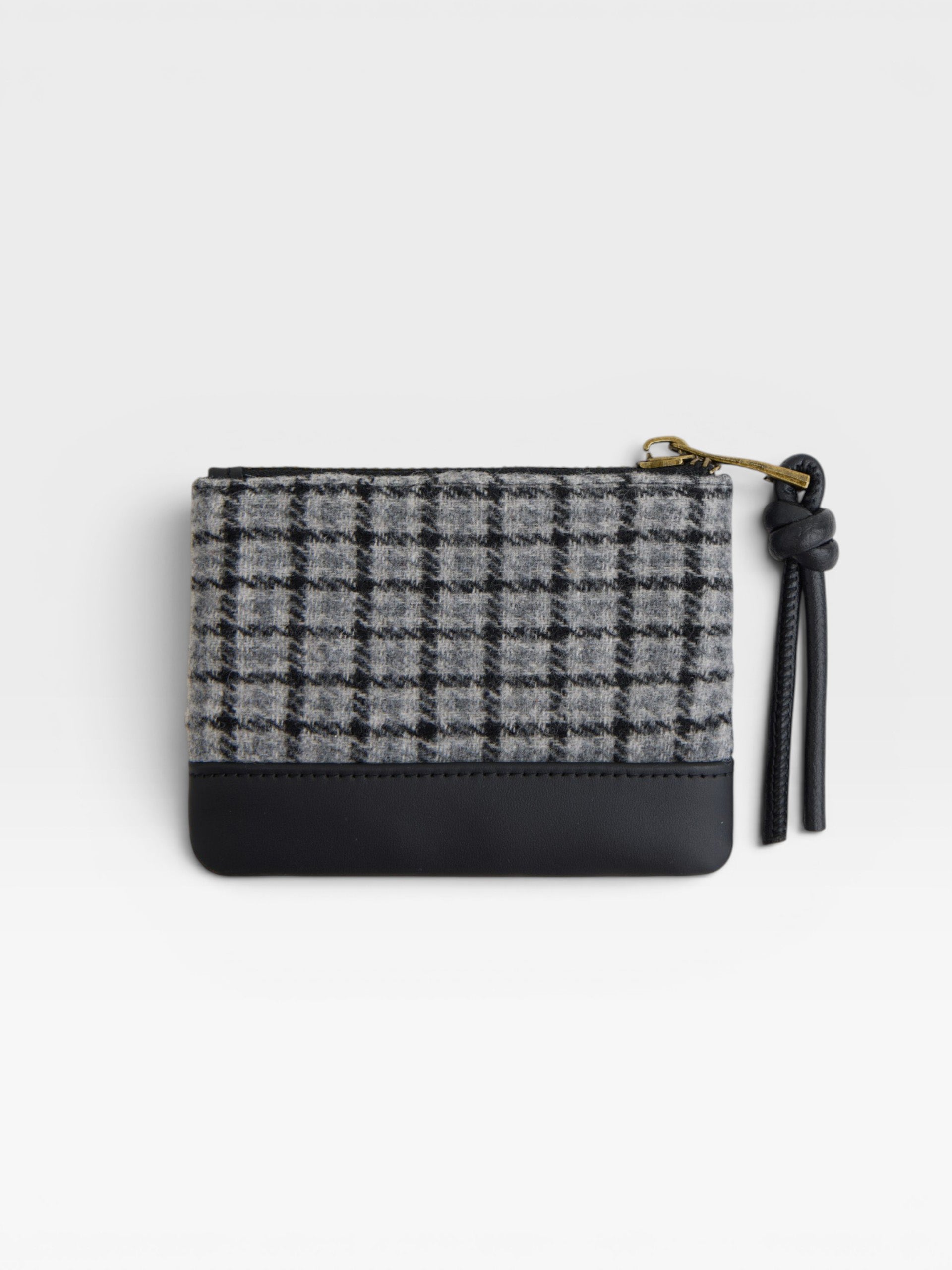 Gray checkered wallet