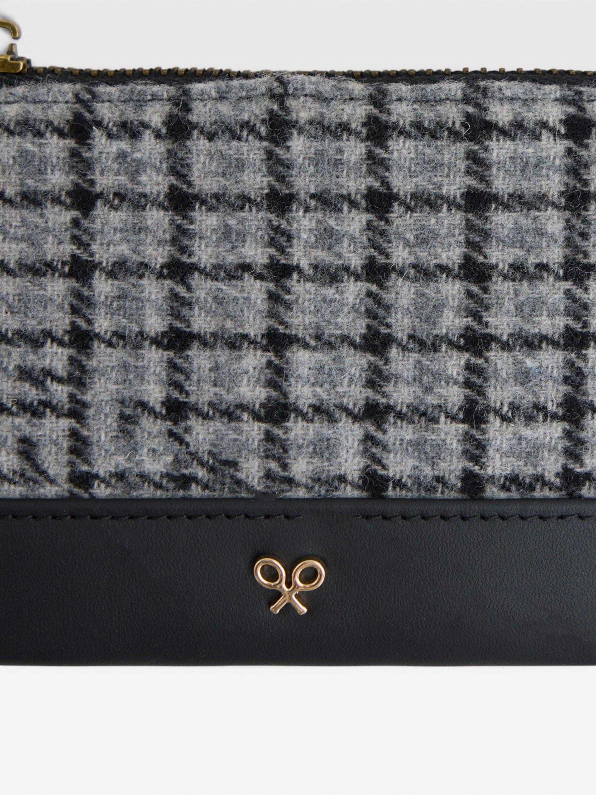 Gray checkered wallet