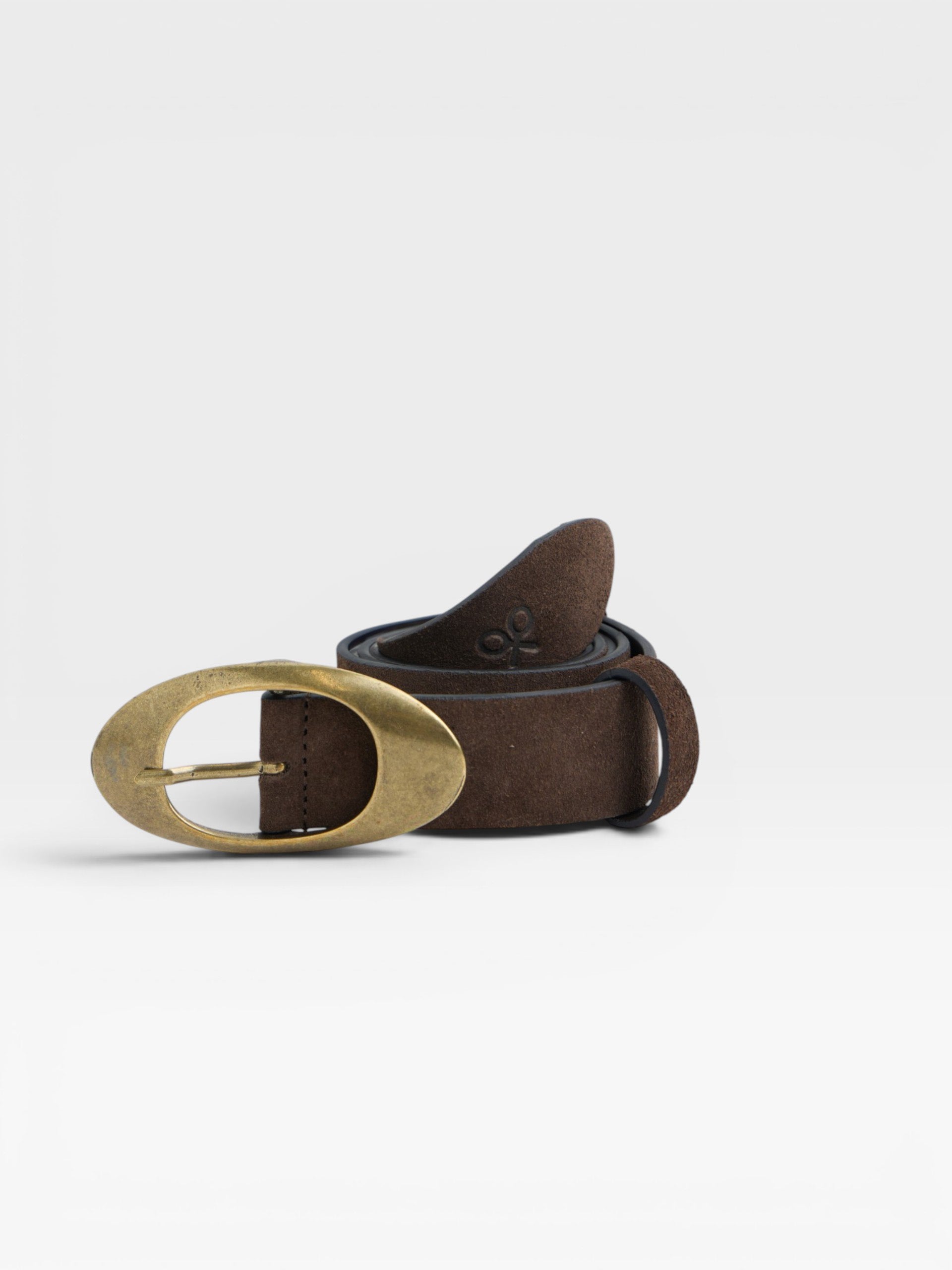Cinturon piel serraje marron