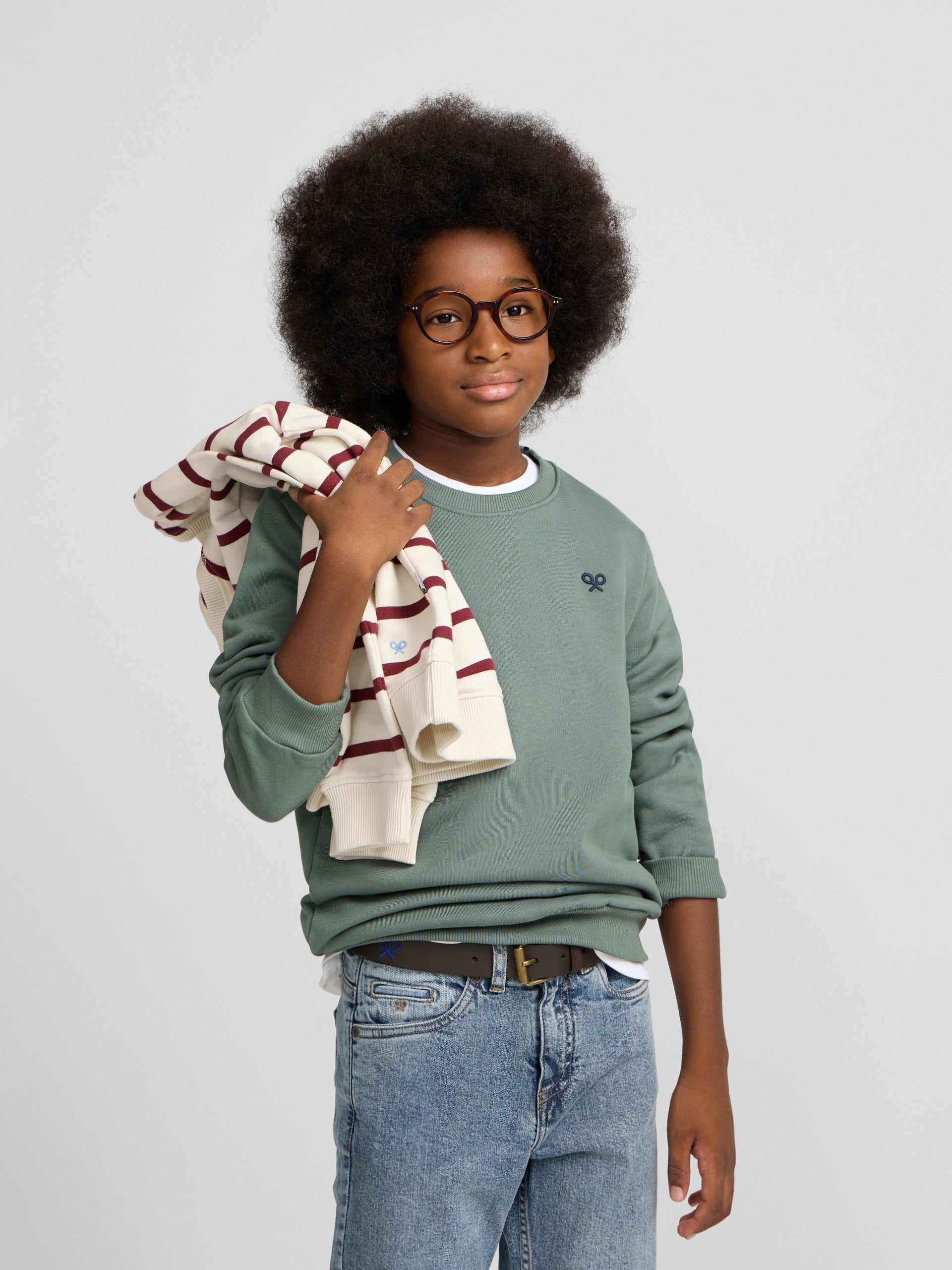 Sweatshirt kids minilogo verde escuro