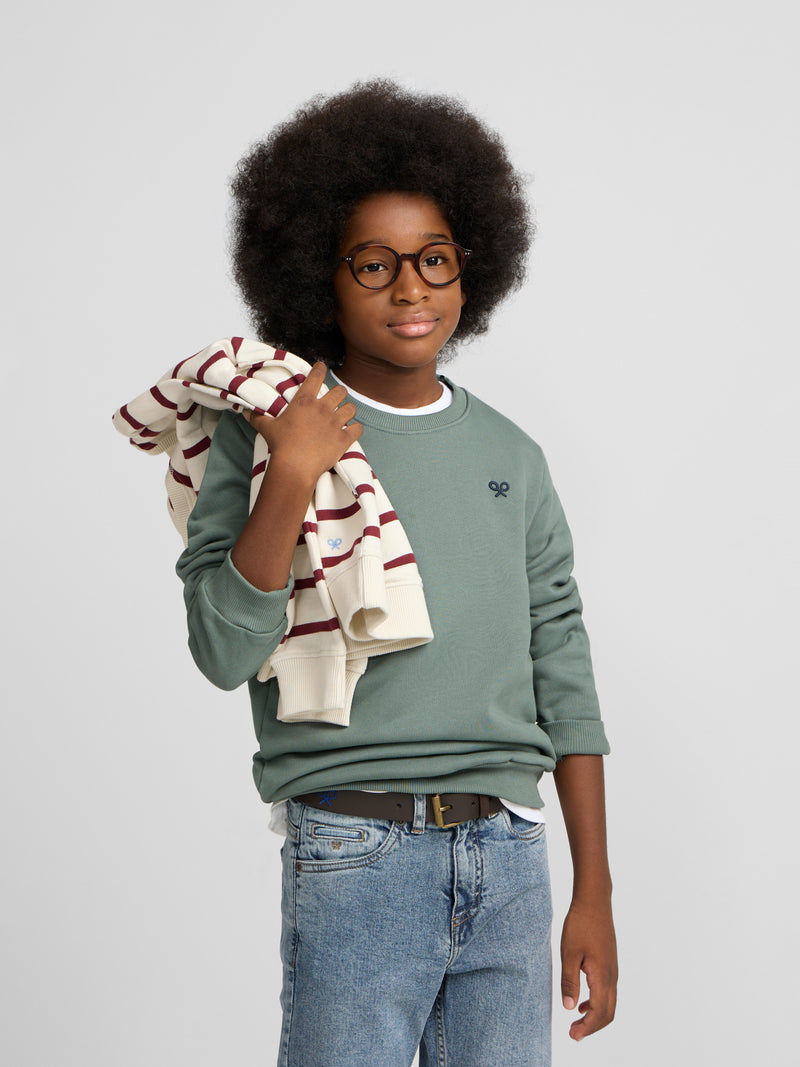 Kids dark green mini logo sweatshirt