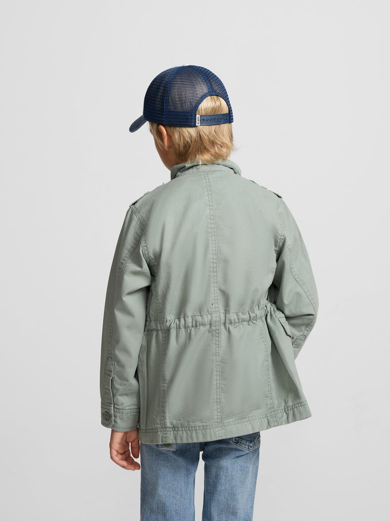 Veste militaire enfant à écussons verte