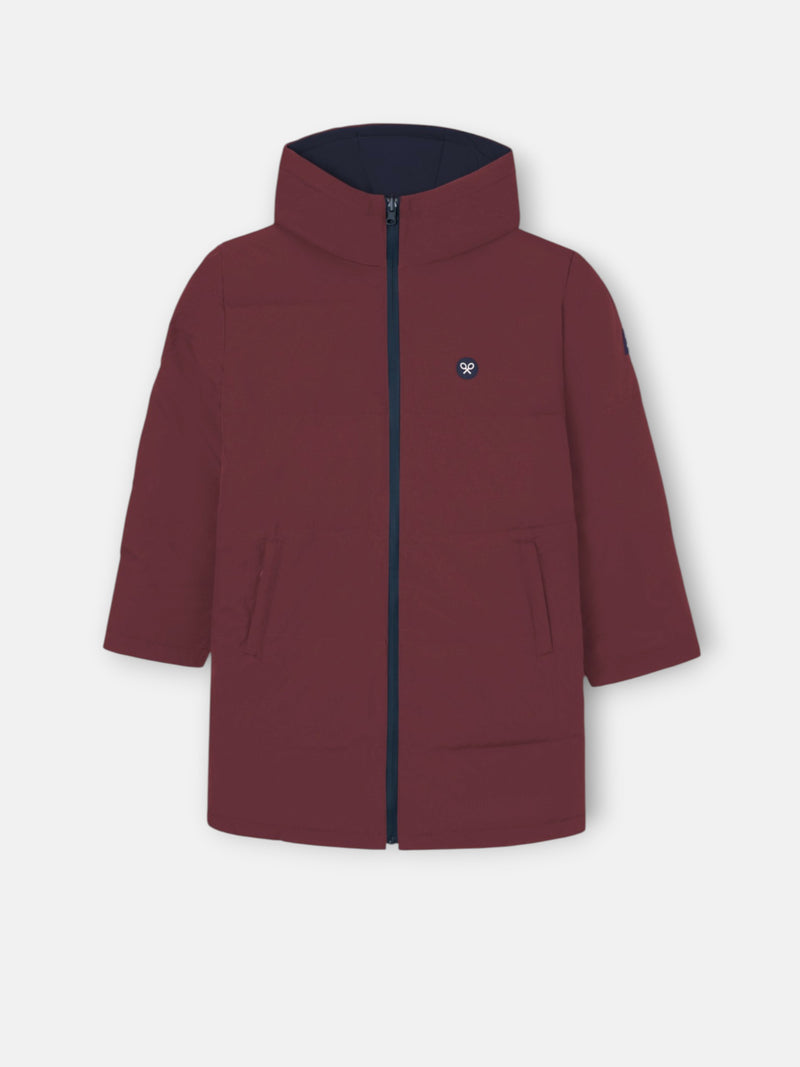 Manteau long matelassé enfant réversible bicolore
