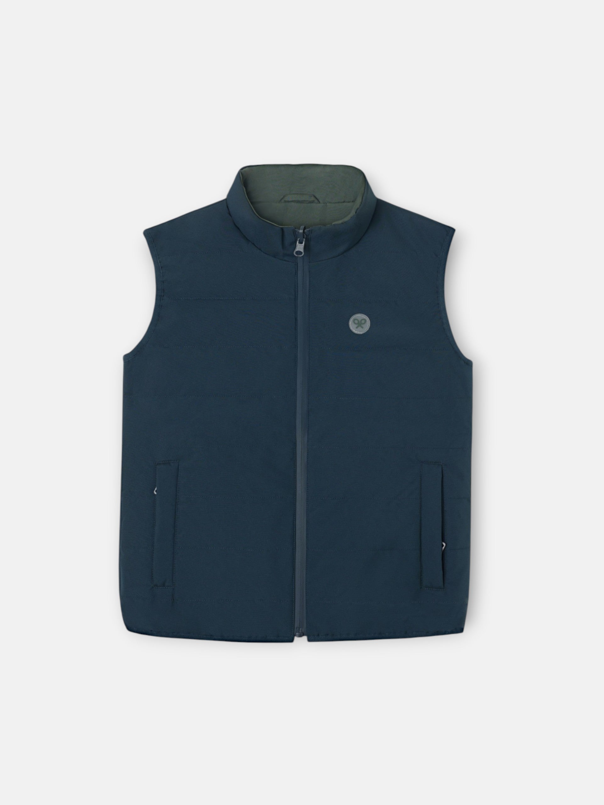 Chaleco kids reversible bolsillos verde marino