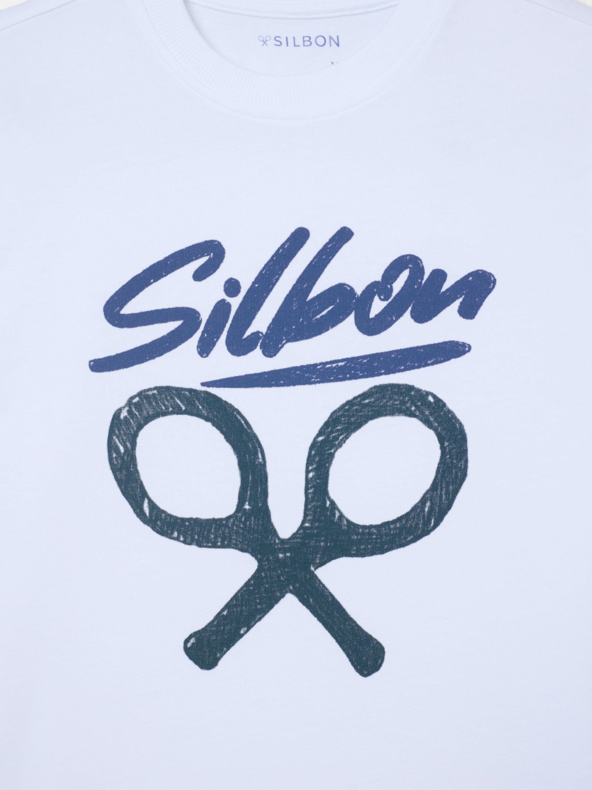 Camiseta kids silbon dibujo blanca