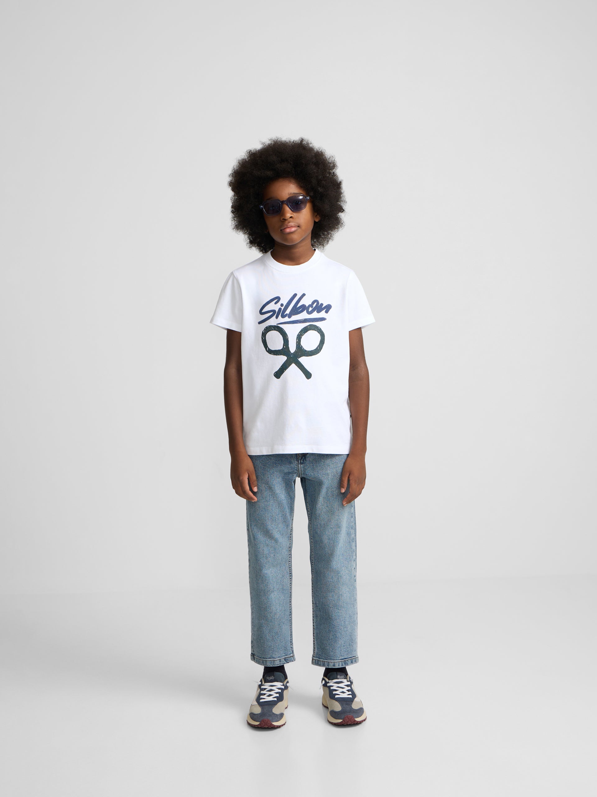 Camiseta kids silbon dibujo blanca