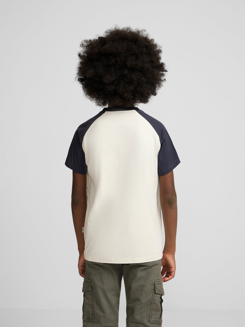 Kids navy blue raglan varsity t-shirt