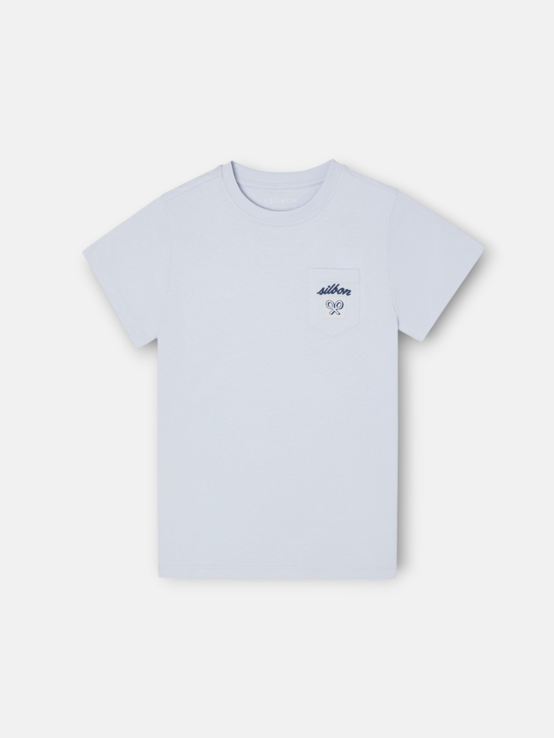 Kids T-shirt with light blue pocket label