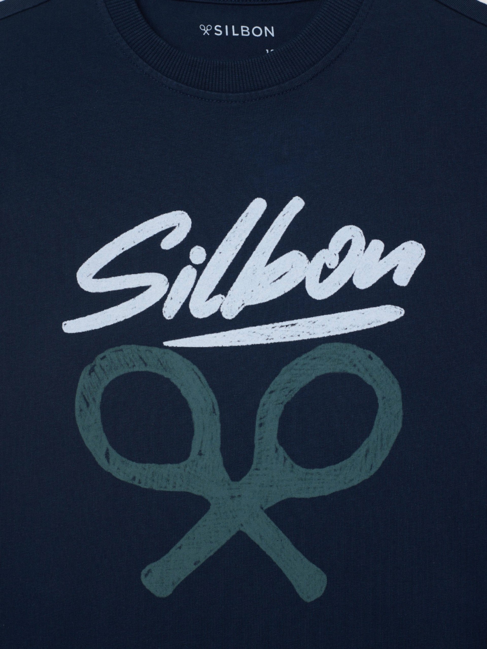 Camiseta kids silbon dibujo azul marino