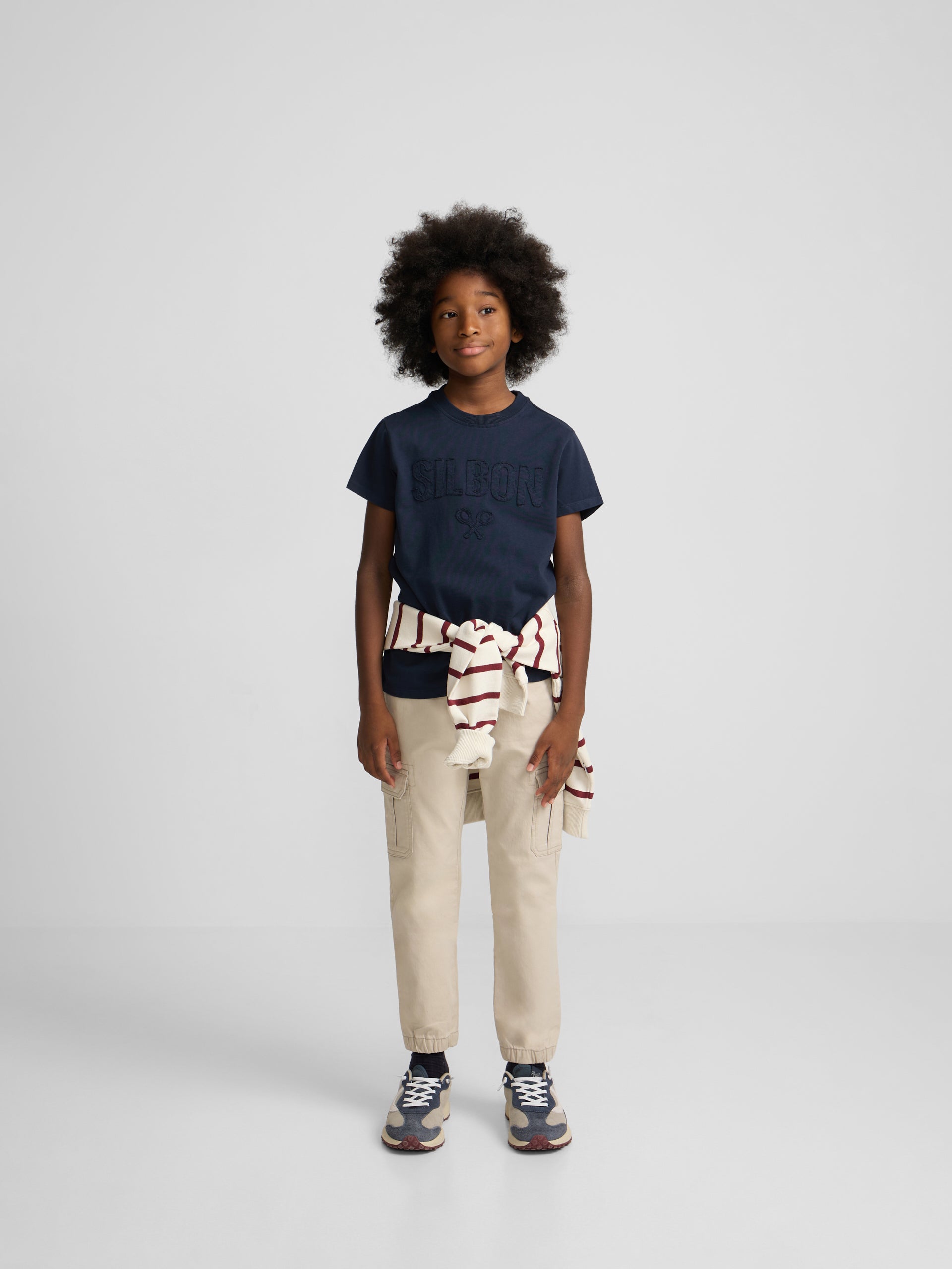 Camiseta kids silbon patch tono azul marino