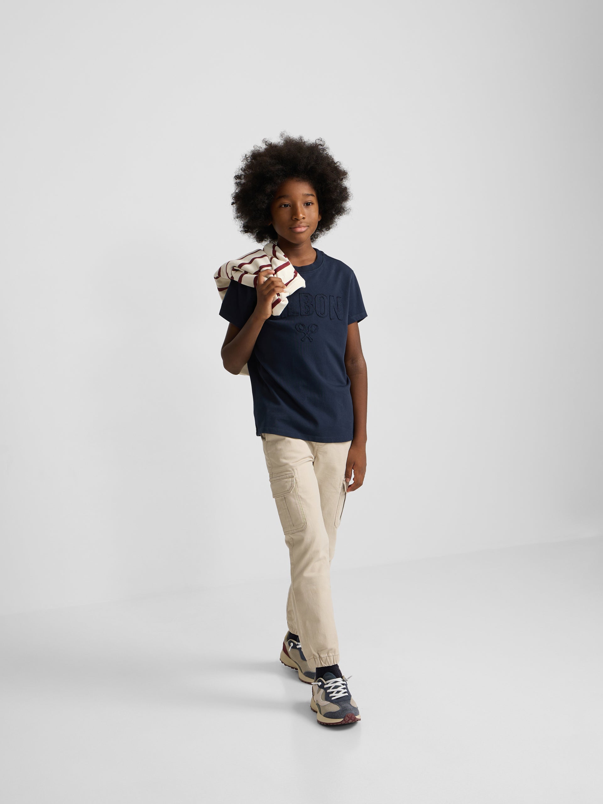 Camiseta kids silbon patch tono azul marino