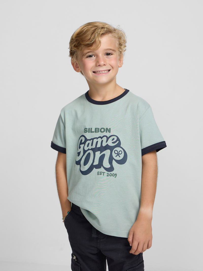 Camiseta kids game on verde