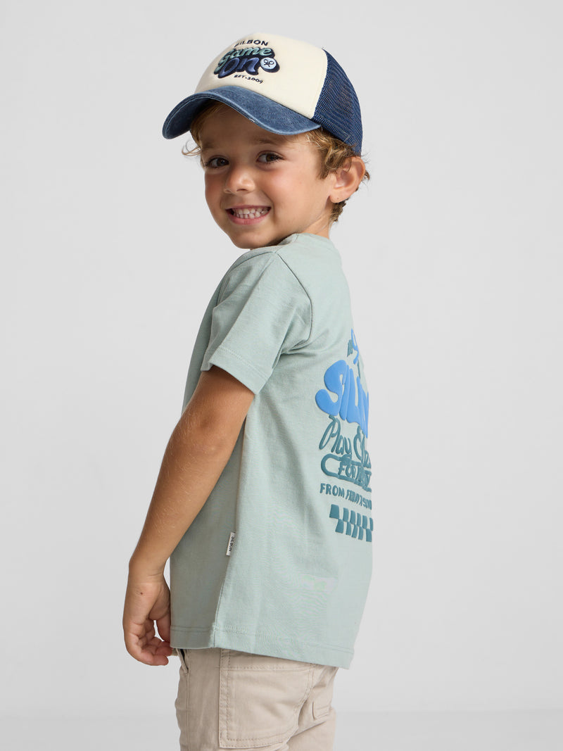 T-shirt enfants play et pizza verte