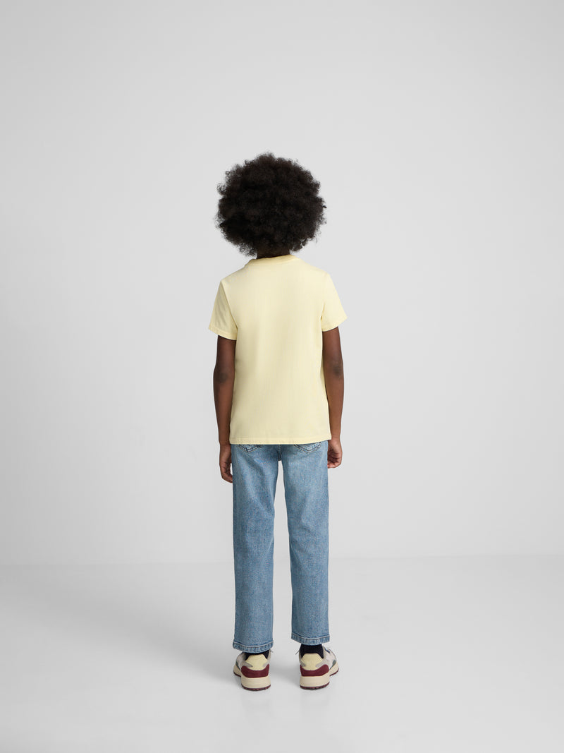 Kids T-shirt with yellow label pocket