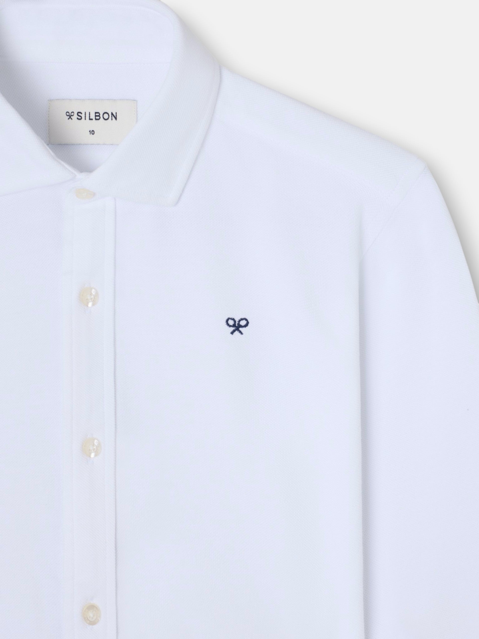 Camisa sport kids pique blanco