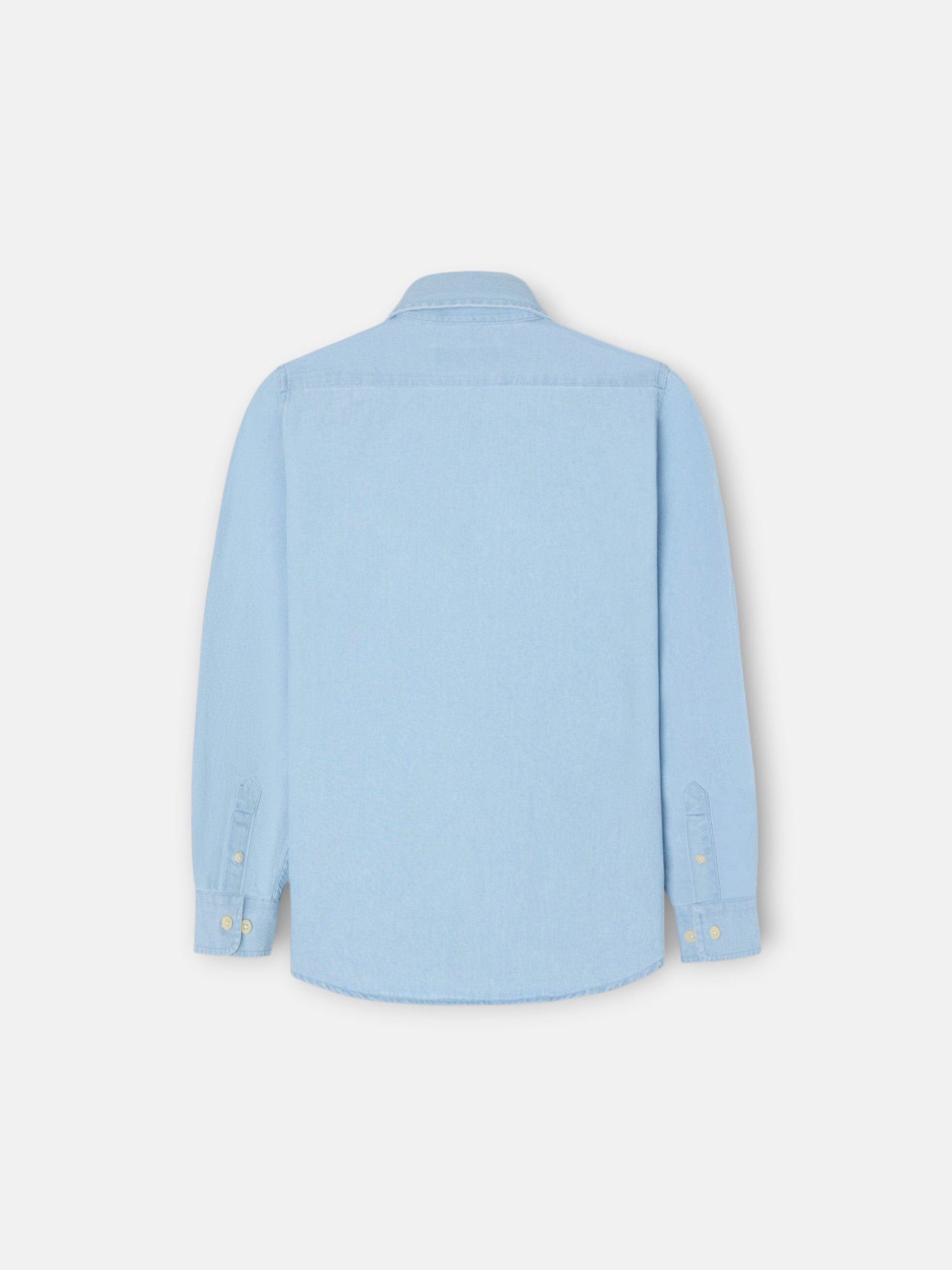 Chemise sport enfant classique en denim bleu clair